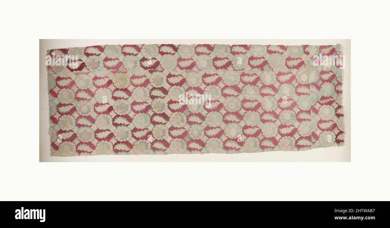 Arte ispirata da frammento, 18th secolo, italiano, seta, filo metallico, a: 15 x 2 3/4 poll. (38,1 x 7 cm), Textiles-Velvets, opere classiche modernizzate da Artotop con un tuffo di modernità. Forme, colore e valore, impatto visivo accattivante sulle emozioni artistiche attraverso la libertà delle opere d'arte in modo contemporaneo. Un messaggio senza tempo che persegue una nuova direzione selvaggiamente creativa. Artisti che si rivolgono al supporto digitale e creano l'NFT Artotop Foto Stock