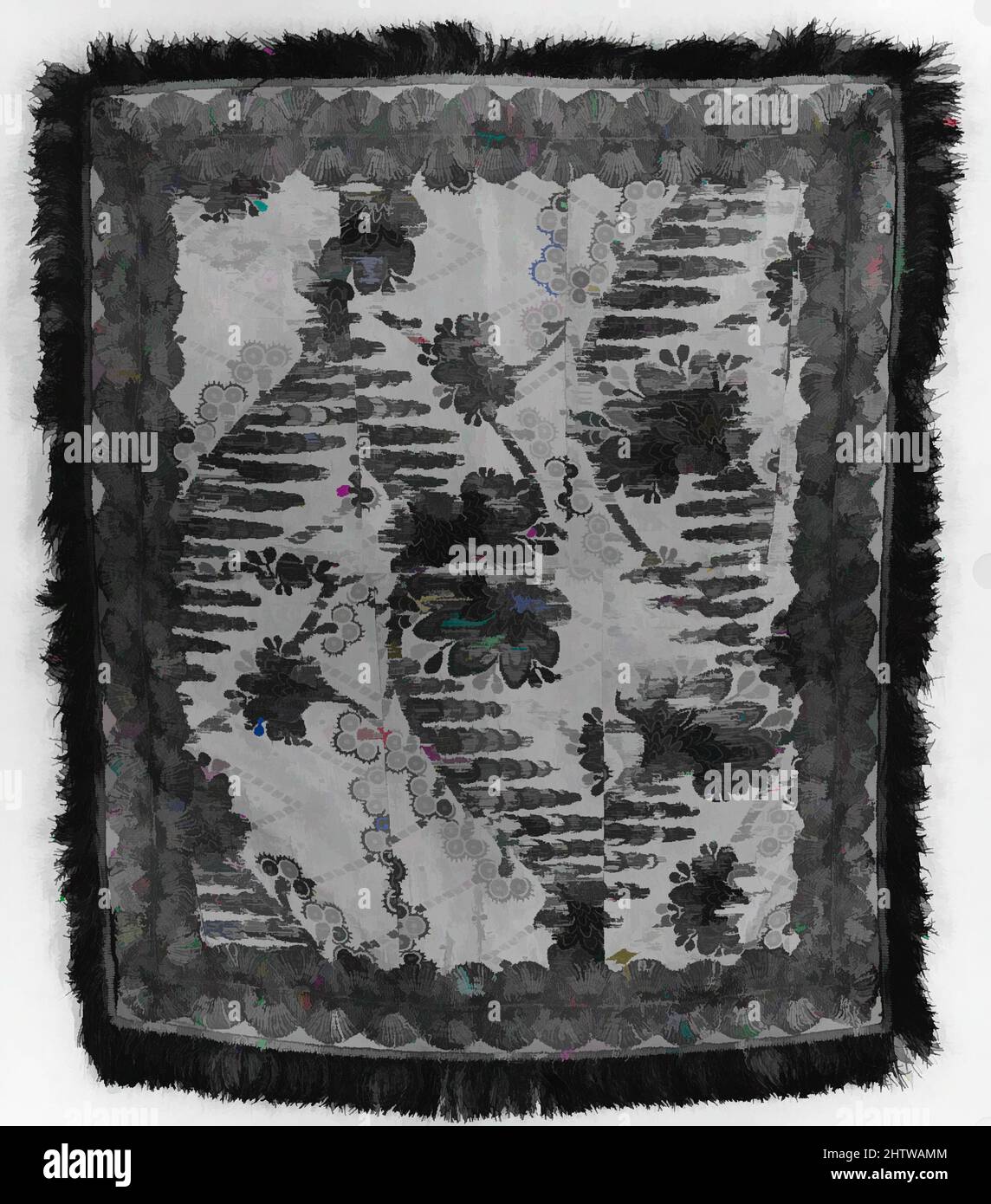 Arte ispirata da Panel, 17th secolo, europeo, seta, filo metallico, L. 29 3/4 x W. 24 pollici (senza frangia) (75,6 x 61,0 cm), tessuti, opere classiche modernizzate da Artotop con un tuffo di modernità. Forme, colore e valore, impatto visivo accattivante sulle emozioni artistiche attraverso la libertà delle opere d'arte in modo contemporaneo. Un messaggio senza tempo che persegue una nuova direzione selvaggiamente creativa. Artisti che si rivolgono al supporto digitale e creano l'NFT Artotop Foto Stock