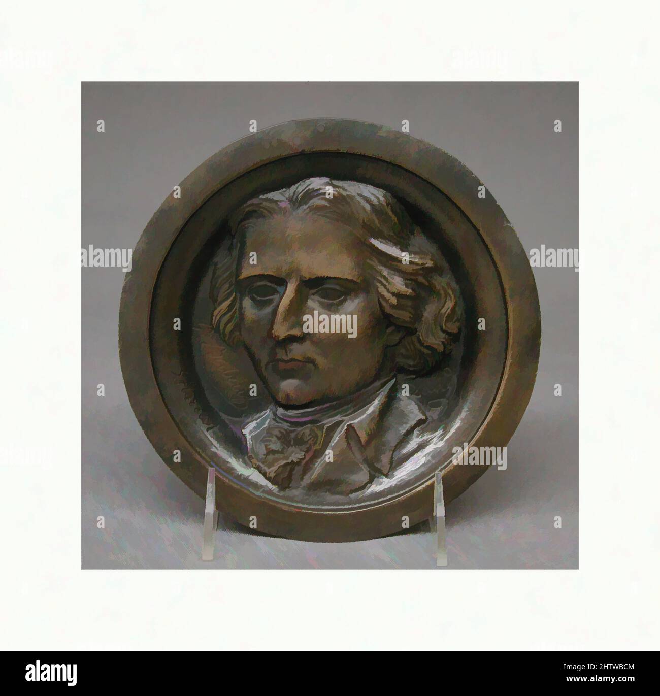 Arte ispirata da Francois-Noël Babeuf, 1844–56, francese, bronzo, diametro: 6 7/8 poll. (17,5 cm), Medals e Plaquettes, Pierre-Jean David d’Angers era il più prolifico e uno dei più importanti scultori francesi della prima metà del XIX secolo. In tutto il suo quasi cinquanta, opere classiche modernizzate da Artotop con un tuffo di modernità. Forme, colore e valore, impatto visivo accattivante sulle emozioni artistiche attraverso la libertà delle opere d'arte in modo contemporaneo. Un messaggio senza tempo che persegue una nuova direzione selvaggiamente creativa. Artisti che si rivolgono al supporto digitale e creano l'NFT Artotop Foto Stock