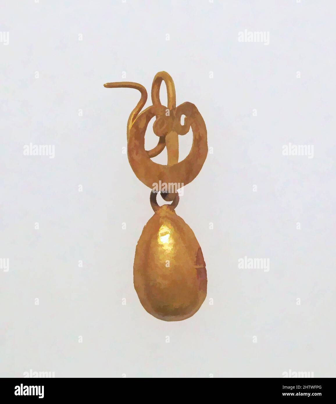 Art ispirato al tipo con gancio auricolare con pendente e disco, oro, diametro: 13/16 x 1/4 poll. (2,1 x 0,6 cm), Oro e Argento, opere classiche modernizzate da Artotop con un tocco di modernità. Forme, colore e valore, impatto visivo accattivante sulle emozioni artistiche attraverso la libertà delle opere d'arte in modo contemporaneo. Un messaggio senza tempo che persegue una nuova direzione selvaggiamente creativa. Artisti che si rivolgono al supporto digitale e creano l'NFT Artotop Foto Stock