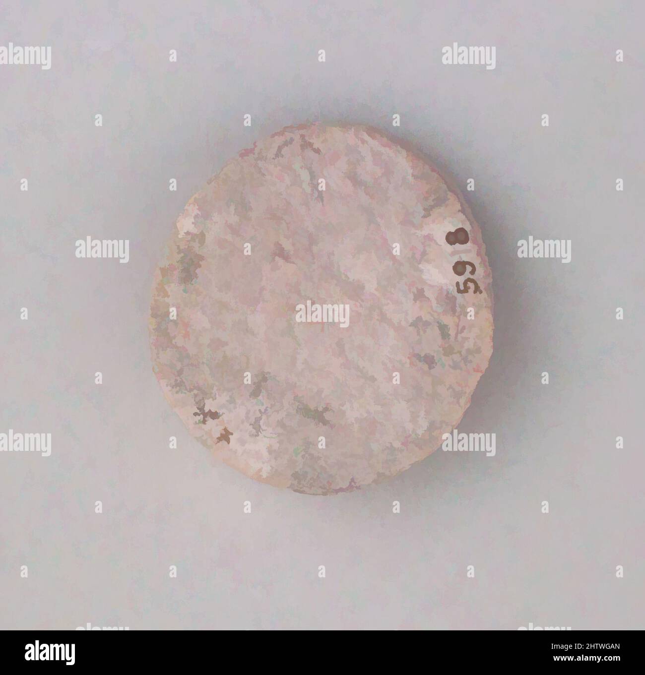 Arte ispirata da roundel, disco, osso ?, diametro: 1 5/16 x 1/4 poll. (3,4 x 0,6 cm, opere classiche modernizzate da Artotop con un tuffo di modernità. Forme, colore e valore, impatto visivo accattivante sulle emozioni artistiche attraverso la libertà delle opere d'arte in modo contemporaneo. Un messaggio senza tempo che persegue una nuova direzione selvaggiamente creativa. Artisti che si rivolgono al supporto digitale e creano l'NFT Artotop Foto Stock