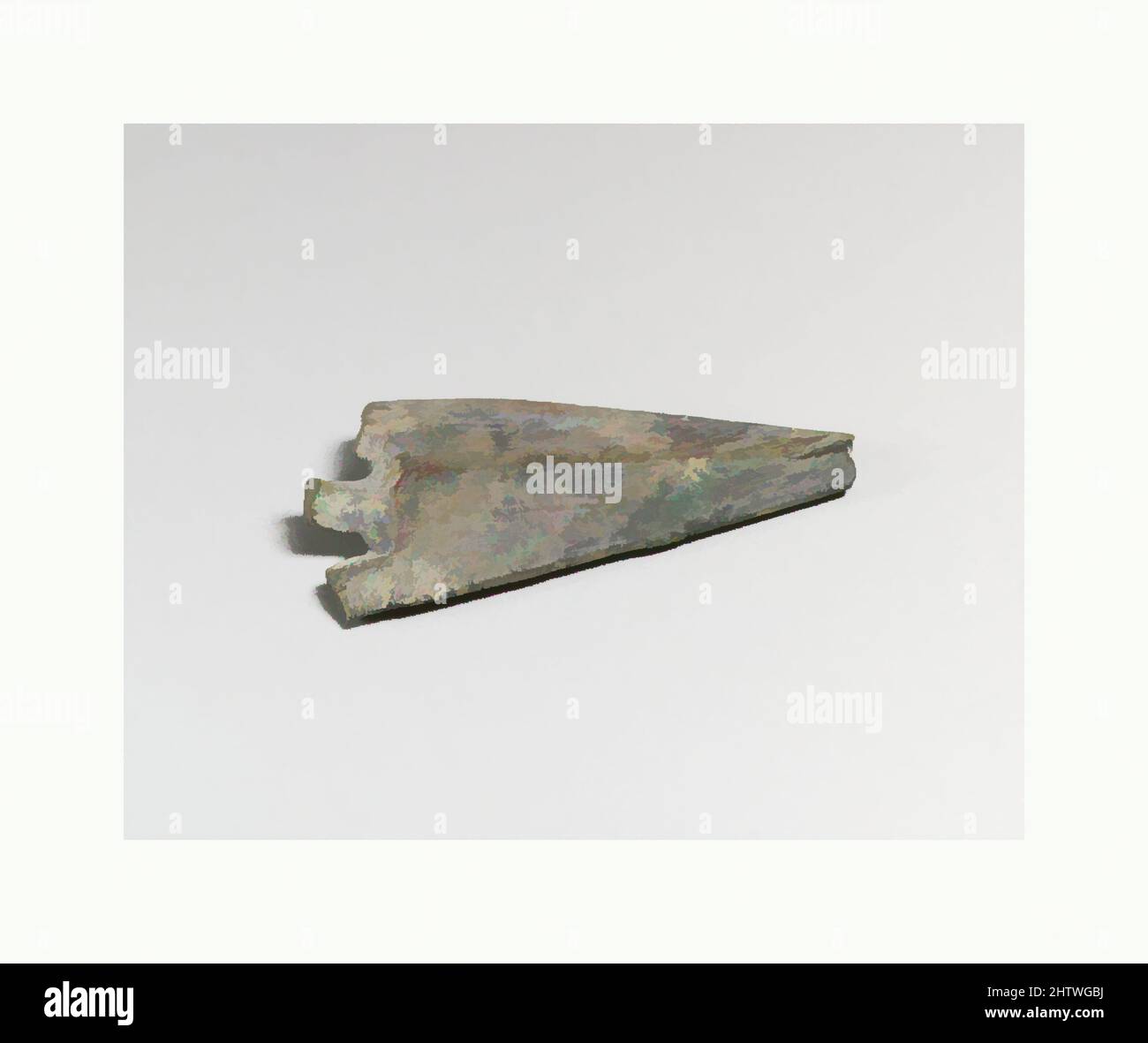Arte ispirata da Arrowhead, classica, ca. 480–330 a.C., Cypriot, Bronzo, altri: 1 7/16in. (3,6cm), Bronzi, opere classiche modernizzate da Artotop con un tuffo di modernità. Forme, colore e valore, impatto visivo accattivante sulle emozioni artistiche attraverso la libertà delle opere d'arte in modo contemporaneo. Un messaggio senza tempo che persegue una nuova direzione selvaggiamente creativa. Artisti che si rivolgono al supporto digitale e creano l'NFT Artotop Foto Stock