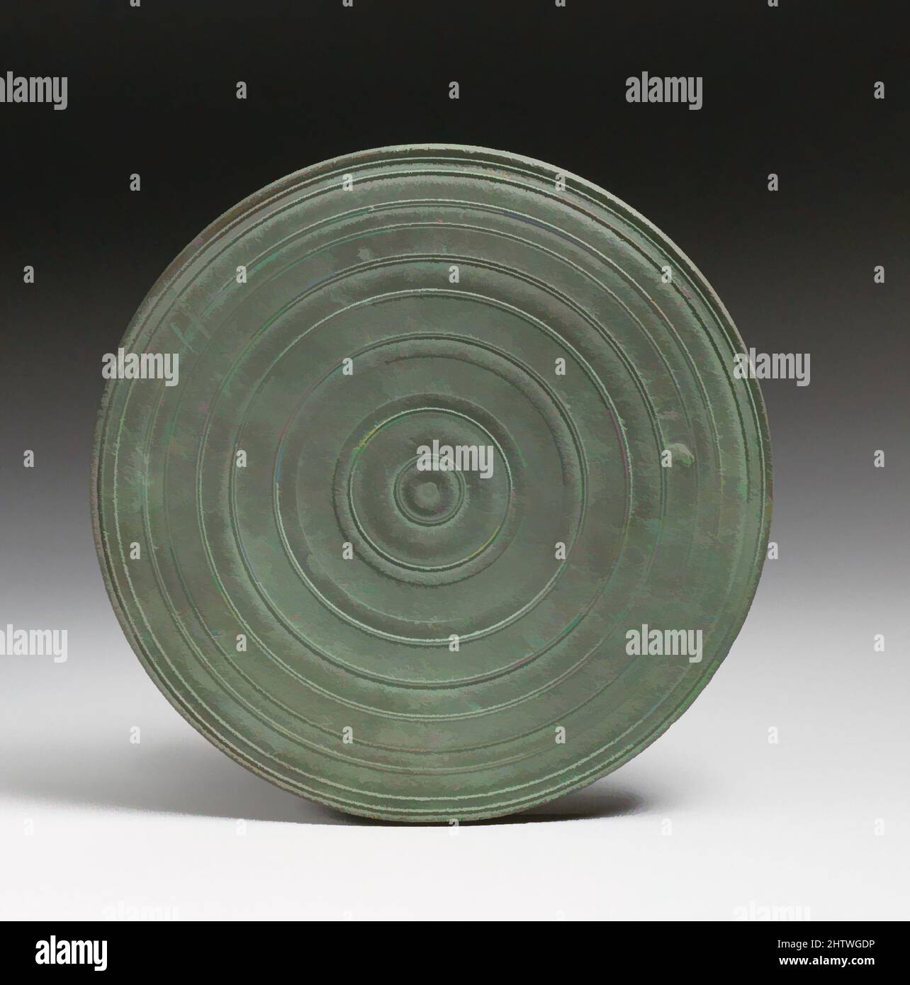 Arte ispirata a Mirror, Greco, Cipriota, Bronzo, Altro: 5 7/8in. (14,9cm), Bronzi, opere classiche modernizzate da Artotop con un tuffo di modernità. Forme, colore e valore, impatto visivo accattivante sulle emozioni artistiche attraverso la libertà delle opere d'arte in modo contemporaneo. Un messaggio senza tempo che persegue una nuova direzione selvaggiamente creativa. Artisti che si rivolgono al supporto digitale e creano l'NFT Artotop Foto Stock