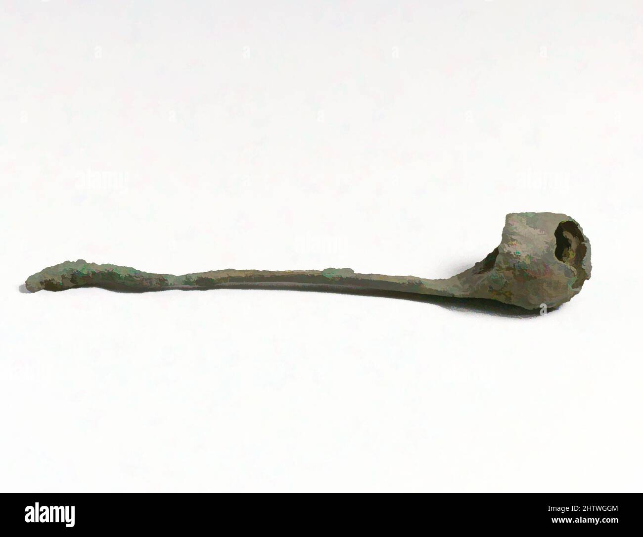 Arte ispirata da ladle, miniatura, 6th secolo a.C., cipriota, Bronzo, Altro: 4 1/8in. (10,5cm), Bronzi, opere classiche modernizzate da Artotop con un tuffo di modernità. Forme, colore e valore, impatto visivo accattivante sulle emozioni artistiche attraverso la libertà delle opere d'arte in modo contemporaneo. Un messaggio senza tempo che persegue una nuova direzione selvaggiamente creativa. Artisti che si rivolgono al supporto digitale e creano l'NFT Artotop Foto Stock