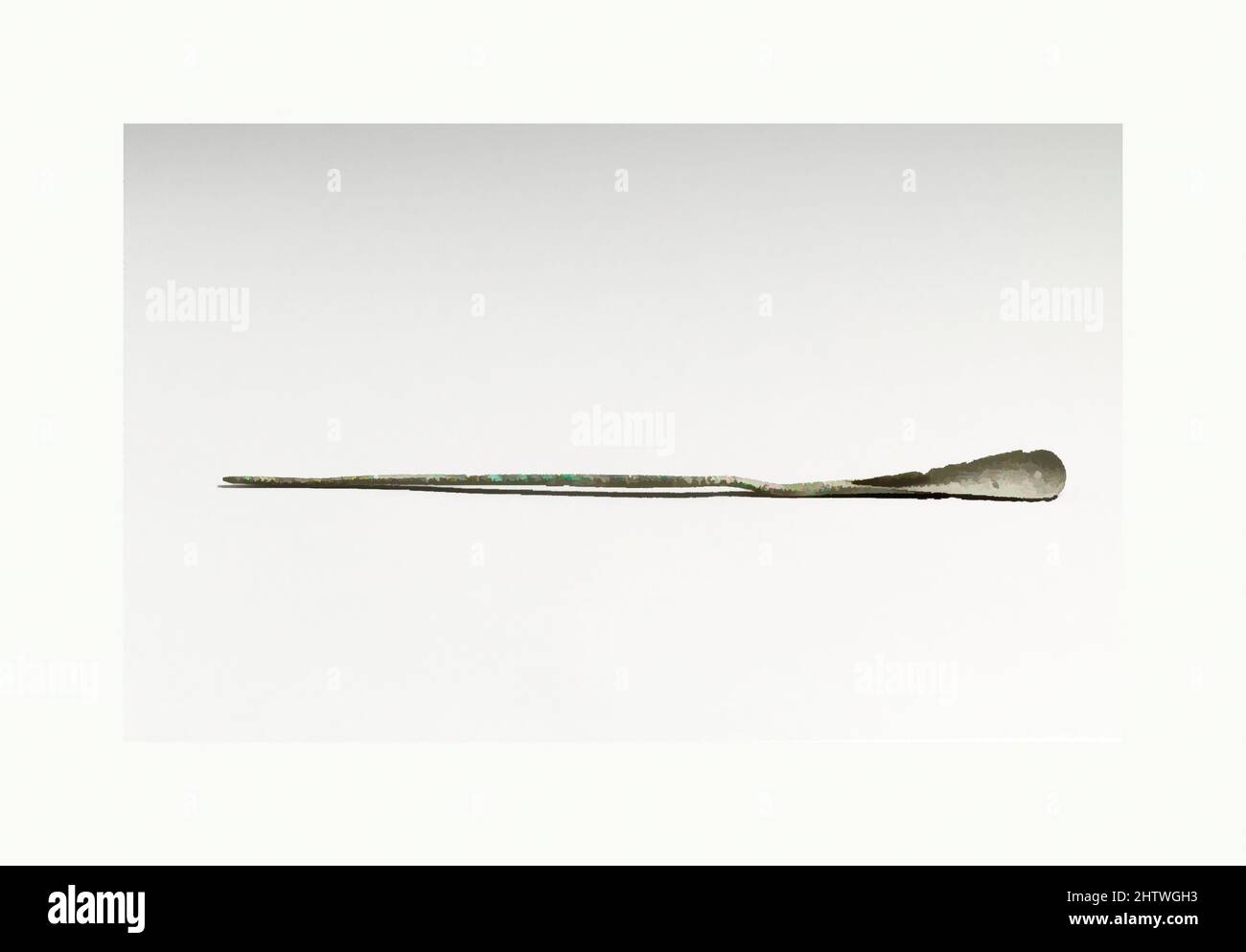 Art Inspired by Ear probe, Cypriot, Bronze, Other: 6 1/2in. (16,5cm), Bronzes, l'estremità appuntita della sonda auricolare è stata utilizzata per infondere liquidi nell'orecchio. Una grande sfera di lana saturata con il medicamento liquido è stata avvolta intorno al centro della sonda. Spremendo la lana, il, Classic opere modernizzate da Artotop con un tuffo di modernità. Forme, colore e valore, impatto visivo accattivante sulle emozioni artistiche attraverso la libertà delle opere d'arte in modo contemporaneo. Un messaggio senza tempo che persegue una nuova direzione selvaggiamente creativa. Artisti che si rivolgono al supporto digitale e creano l'NFT Artotop Foto Stock