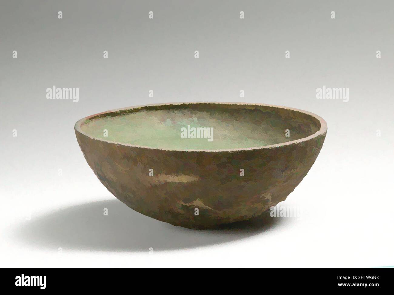 Arte ispirata da Bowl, Cypriot, Bronzo, 1 1/4in. (3,1cm), Bronzi, opere classiche modernizzate da Artotop con un tuffo di modernità. Forme, colore e valore, impatto visivo accattivante sulle emozioni artistiche attraverso la libertà delle opere d'arte in modo contemporaneo. Un messaggio senza tempo che persegue una nuova direzione selvaggiamente creativa. Artisti che si rivolgono al supporto digitale e creano l'NFT Artotop Foto Stock