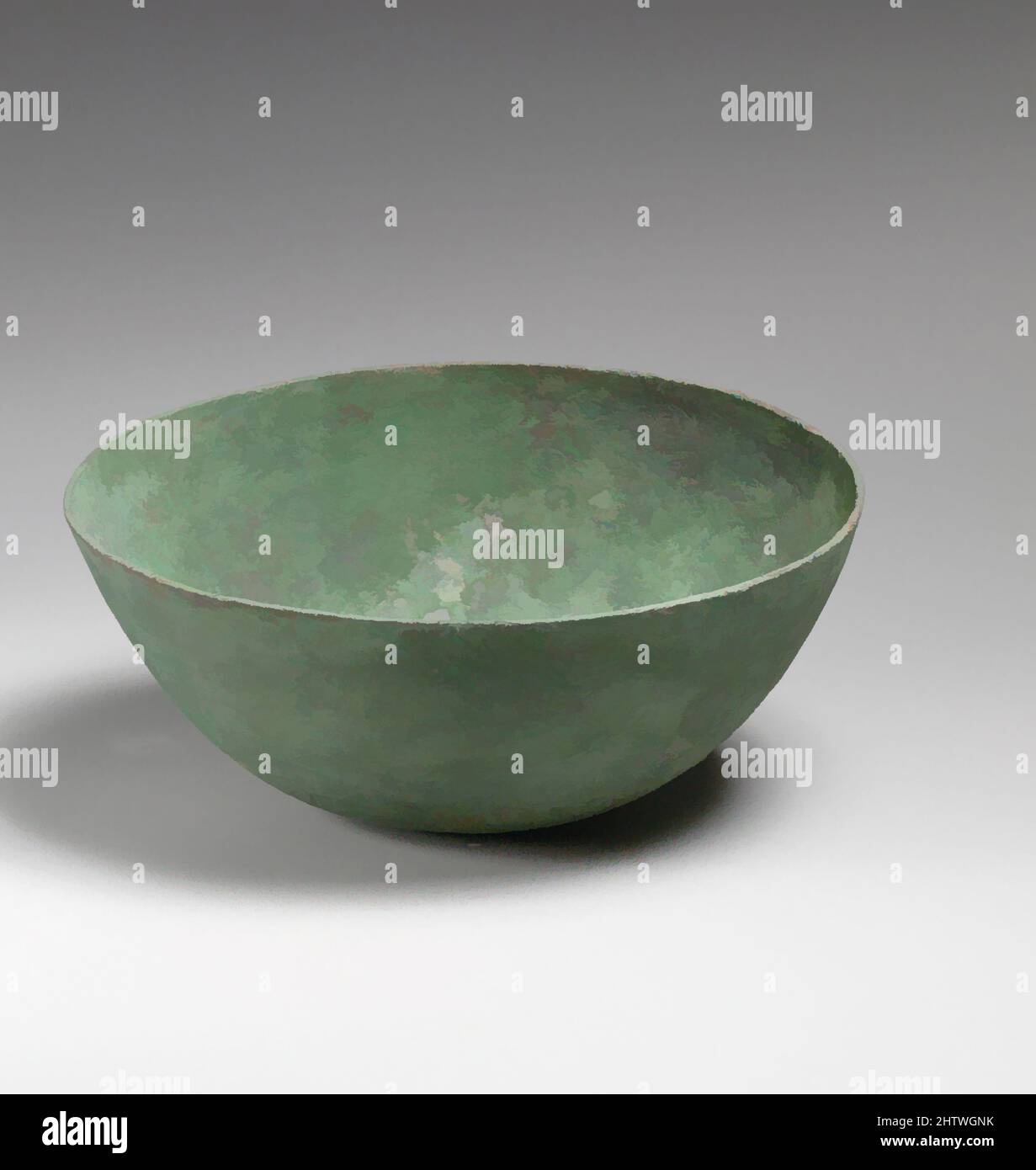 Arte ispirata da Bowl, Cypriot, Bronzo, 2 1/2in. (6,4cm), Bronzi, opere classiche modernizzate da Artotop con un tuffo di modernità. Forme, colore e valore, impatto visivo accattivante sulle emozioni artistiche attraverso la libertà delle opere d'arte in modo contemporaneo. Un messaggio senza tempo che persegue una nuova direzione selvaggiamente creativa. Artisti che si rivolgono al supporto digitale e creano l'NFT Artotop Foto Stock