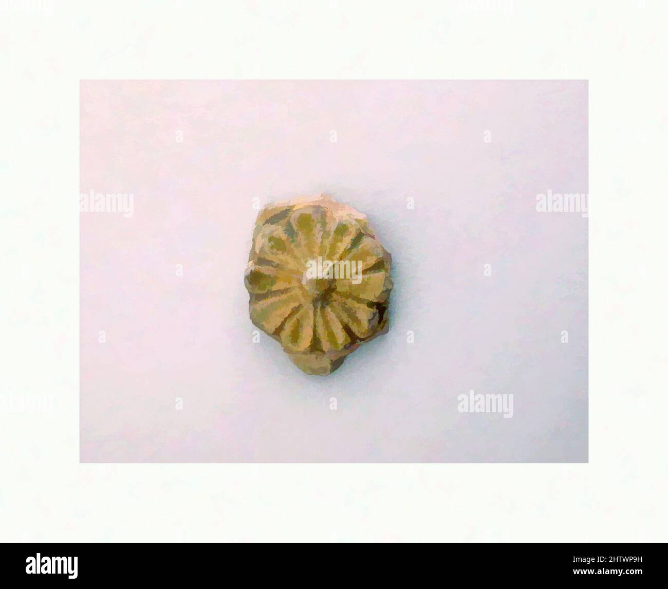 Arte ispirata a Vase Fragment, romana, Terracotta, larghezza 3,71 cm., vasi, Frammento di vaso giallo glassato; rosetta, opere classiche modernizzate da Artotop con un tuffo di modernità. Forme, colore e valore, impatto visivo accattivante sulle emozioni artistiche attraverso la libertà delle opere d'arte in modo contemporaneo. Un messaggio senza tempo che persegue una nuova direzione selvaggiamente creativa. Artisti che si rivolgono al supporto digitale e creano l'NFT Artotop Foto Stock