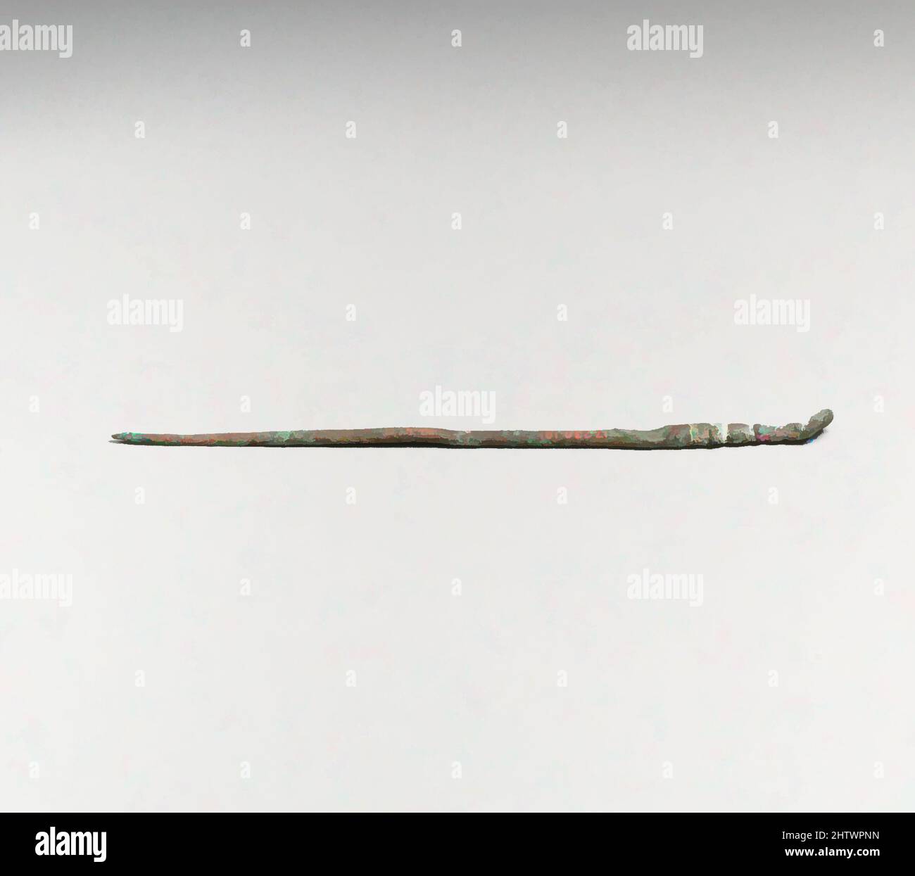 Arte ispirata a cucchiaino o ligula, romana, Bronzo, altro: 4 13/16 poll. (12,2 cm), Bronzi, opere classiche modernizzate da Artotop con un tuffo di modernità. Forme, colore e valore, impatto visivo accattivante sulle emozioni artistiche attraverso la libertà delle opere d'arte in modo contemporaneo. Un messaggio senza tempo che persegue una nuova direzione selvaggiamente creativa. Artisti che si rivolgono al supporto digitale e creano l'NFT Artotop Foto Stock