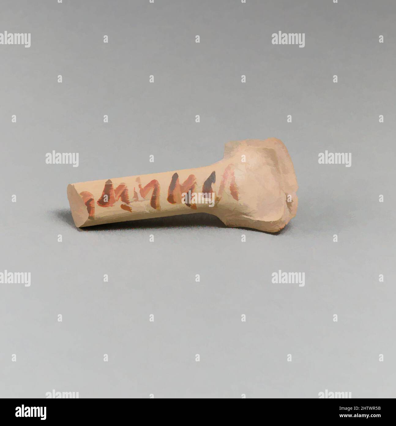 Arte ispirata da Vase Fragment, Elladico precoce, ca. 3000–2200 a.C., Terracotta, 2 x 7/8in. (5,1 x 2,2cm), vasi, frammento di manico, linee a zigzag rossastra, opere classiche modernizzate da Artotop con un tuffo di modernità. Forme, colore e valore, impatto visivo accattivante sulle emozioni artistiche attraverso la libertà delle opere d'arte in modo contemporaneo. Un messaggio senza tempo che persegue una nuova direzione selvaggiamente creativa. Artisti che si rivolgono al supporto digitale e creano l'NFT Artotop Foto Stock