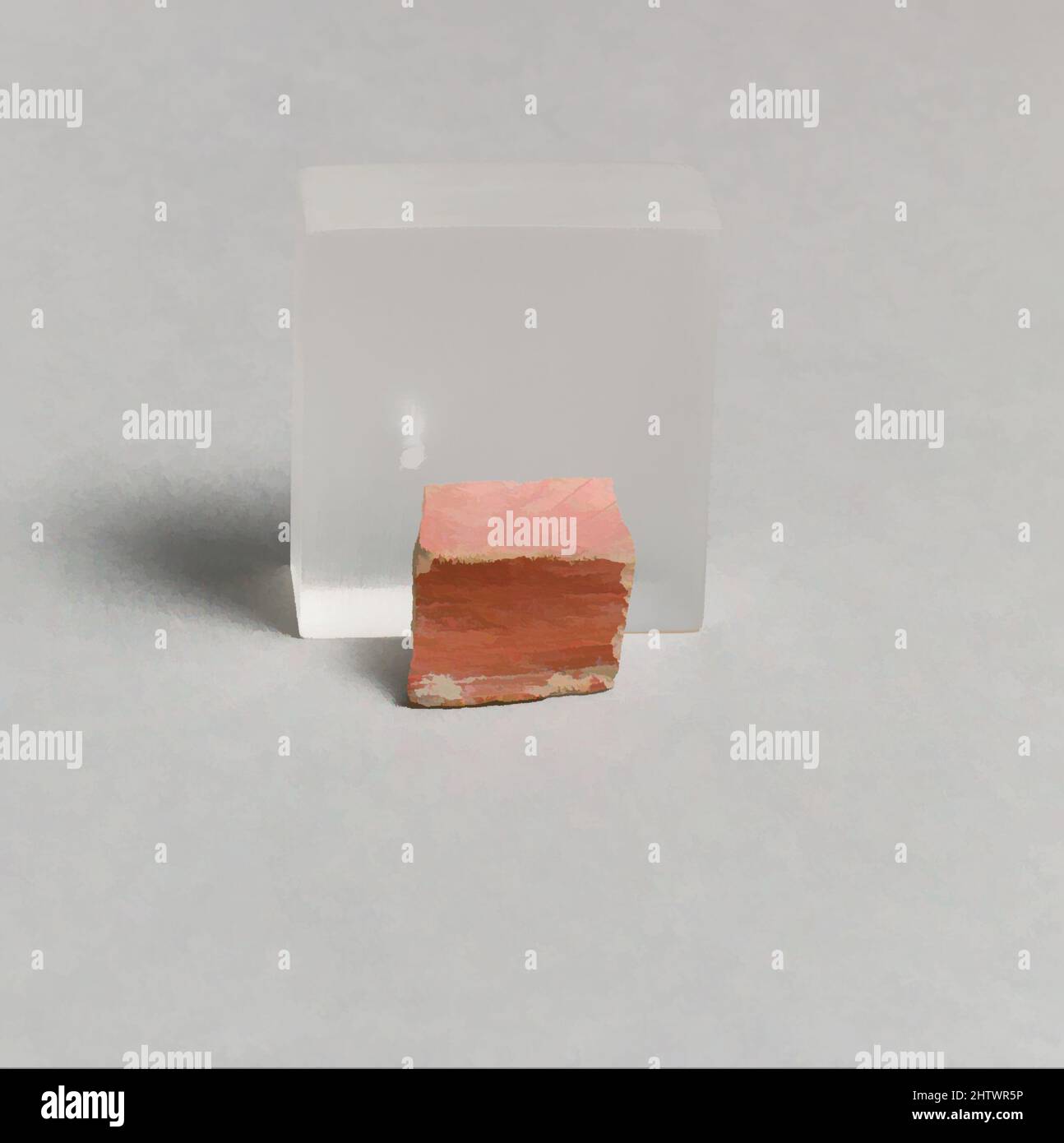 Arte ispirata da Vase Fragment, Elladico precoce, ca. 3000–2200 a.C., Terracotta, 7/8 x 7/8in. (2,2 x 2,2cm), vasi, opere classiche modernizzate da Artotop con un tuffo di modernità. Forme, colore e valore, impatto visivo accattivante sulle emozioni artistiche attraverso la libertà delle opere d'arte in modo contemporaneo. Un messaggio senza tempo che persegue una nuova direzione selvaggiamente creativa. Artisti che si rivolgono al supporto digitale e creano l'NFT Artotop Foto Stock