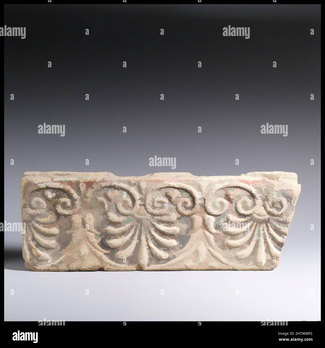 Arte ispirata da lapide, sima, classica, 5th sec. a.C., etrusca, Terracotta, 4 5/16 poll. (11 cm), terracottas, opere classiche modernizzate da Artotop con un tuffo di modernità. Forme, colore e valore, impatto visivo accattivante sulle emozioni artistiche attraverso la libertà delle opere d'arte in modo contemporaneo. Un messaggio senza tempo che persegue una nuova direzione selvaggiamente creativa. Artisti che si rivolgono al supporto digitale e creano l'NFT Artotop Foto Stock