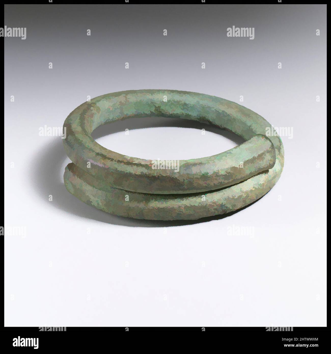 Arte ispirata a bracciale, Bronzo, diametro 10,11 cm., Bronzi, opere classiche modernizzate da Artotop con un tocco di modernità. Forme, colore e valore, impatto visivo accattivante sulle emozioni artistiche attraverso la libertà delle opere d'arte in modo contemporaneo. Un messaggio senza tempo che persegue una nuova direzione selvaggiamente creativa. Artisti che si rivolgono al supporto digitale e creano l'NFT Artotop Foto Stock