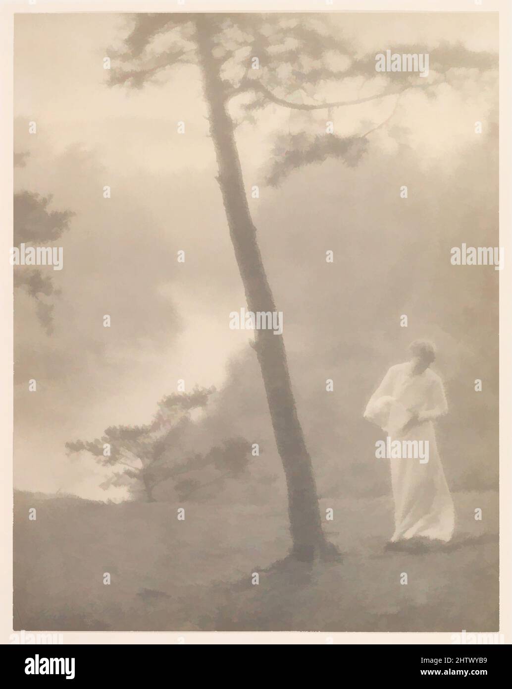 Arte ispirata al mattino, 1905, stampa Platinum, 24,1 x 19,1 cm. (9 1/2 x 7 1/2 poll.), Fotografie, Clarence H. White (americano, 1871–1925), Morning incarna perfettamente i principi del Pictorialismo: Espressivo, piuttosto che narrativo o documentario, contenuto; artigianato nell'esecuzione di, opere classiche modernizzate da Artotop con un tuffo di modernità. Forme, colore e valore, impatto visivo accattivante sulle emozioni artistiche attraverso la libertà delle opere d'arte in modo contemporaneo. Un messaggio senza tempo che persegue una nuova direzione selvaggiamente creativa. Artisti che si rivolgono al supporto digitale e creano l'NFT Artotop Foto Stock