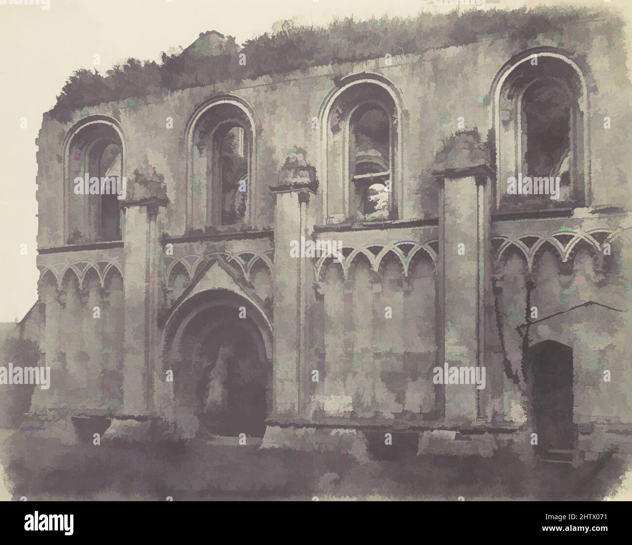 Art Inspired by Abbey Ruins, 1850s, carta salata stampata da carta negativa, fotografie, Unknown (British, opere classiche modernizzate da Artotop con un tuffo di modernità. Forme, colore e valore, impatto visivo accattivante sulle emozioni artistiche attraverso la libertà delle opere d'arte in modo contemporaneo. Un messaggio senza tempo che persegue una nuova direzione selvaggiamente creativa. Artisti che si rivolgono al supporto digitale e creano l'NFT Artotop Foto Stock