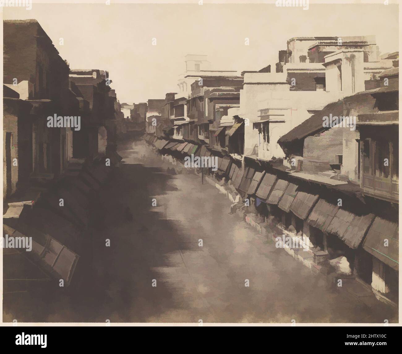 Art Inspired by The Chowk, 1856–57, carta salata stampata da carta negativa, Image: 37,4 x 46,5 cm (14 3/4 x 18 5/16 in.), Photographs, John Murray (British, Blackhouse, Aberdeenshire, Scozia 1809–1898 Sheringham, contea di Norfolk, Inghilterra), vista di Murray sulla strada principale di Agra, opere classiche modernizzate da Artotop con un tuffo di modernità. Forme, colore e valore, impatto visivo accattivante sulle emozioni artistiche attraverso la libertà delle opere d'arte in modo contemporaneo. Un messaggio senza tempo che persegue una nuova direzione selvaggiamente creativa. Artisti che si rivolgono al supporto digitale e creano l'NFT Artotop Foto Stock