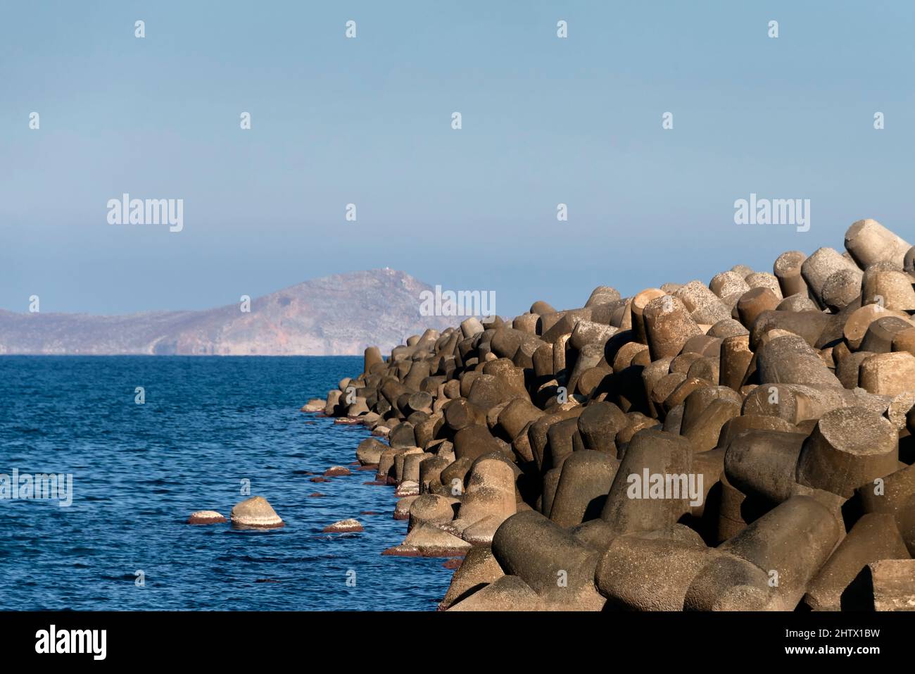 Breakwater sul porto Foto Stock