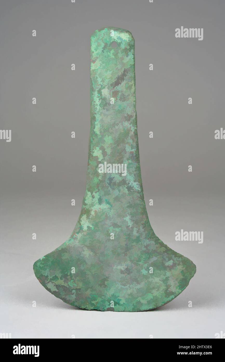 Arte ispirata a Knife, 1st-metà-8th secolo, Perù, Moche, rame (martellato), A x L: 7 1/8 x 4 1/8in. (18,1 x 10,5cm), Metal-Implements, opere classiche modernizzate da Artotop con un tuffo di modernità. Forme, colore e valore, impatto visivo accattivante sulle emozioni artistiche attraverso la libertà delle opere d'arte in modo contemporaneo. Un messaggio senza tempo che persegue una nuova direzione selvaggiamente creativa. Artisti che si rivolgono al supporto digitale e creano l'NFT Artotop Foto Stock