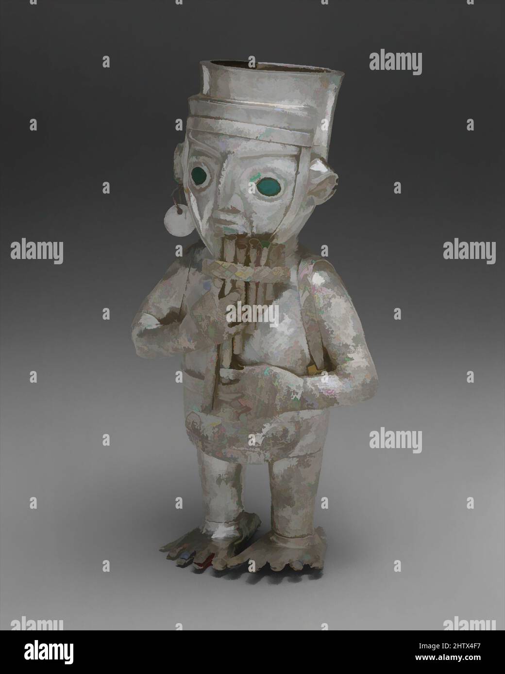 Arte ispirata da Panpiper nave, 14th–15th secolo, Perù, Chimú, Argento, Malachite, H. 8 1/4 x W. 4 1/4 x D. 2 3/4 poll. (21 x 10,8 x 7 cm), Metal-Containers, composto da molti pezzi preformati separati di lamiera d'argento Uniti dalla saldatura, questa coinvolgente imbarcazione a forma di uomo che gioca a, opere classiche modernizzate da Artotop con un tuffo di modernità. Forme, colore e valore, impatto visivo accattivante sulle emozioni artistiche attraverso la libertà delle opere d'arte in modo contemporaneo. Un messaggio senza tempo che persegue una nuova direzione selvaggiamente creativa. Artisti che si rivolgono al supporto digitale e creano l'NFT Artotop Foto Stock Arte ispirata da Panpiper nave, 14th–15th secolo, Perù, Chimú, Argento, Malachite, H. 8 1/4 x W. 4 1/4 x D. 2 3/4 poll. (21 x 10,8 x 7 cm), Metal-Containers, composto da molti pezzi preformati separati di lamiera d'argento Uniti dalla saldatura, questa coinvolgente imbarcazione a forma di uomo che gioca a, opere classiche modernizzate da Artotop con un tuffo di modernità. Forme, colore e valore, impatto visivo accattivante sulle emozioni artistiche attraverso la libertà delle opere d'arte in modo contemporaneo. Un messaggio senza tempo che persegue una nuova direzione selvaggiamente creativa. Artisti che si rivolgono al supporto digitale e creano l'NFT Artotop Foto Stock