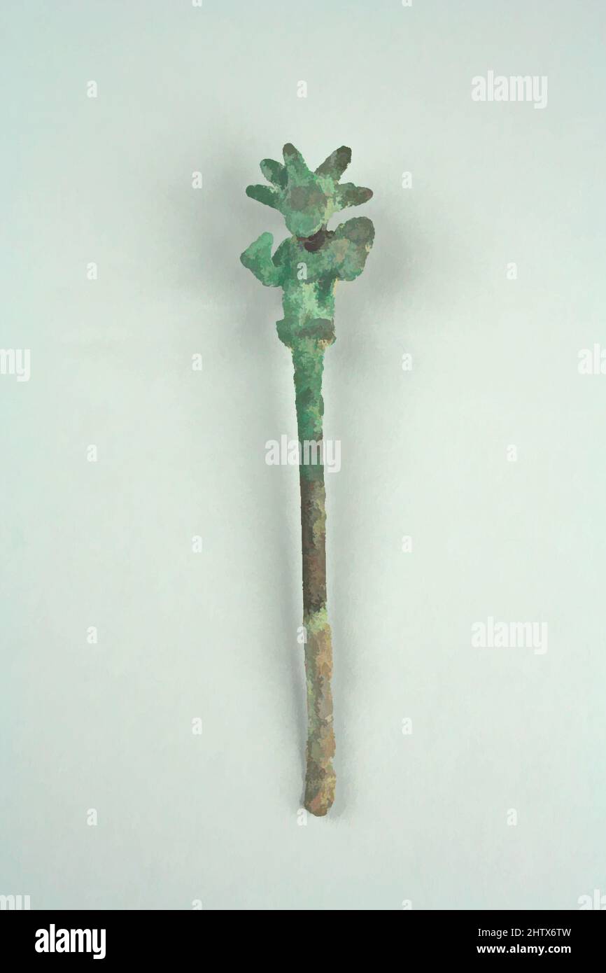 Arte ispirata da Figura Lime Spoon, 15th–16th secolo, Perù, Inca, rame, L. 3 poll. (7,5 cm), Metal-Implements, opere classiche modernizzate da Artotop con un tuffo di modernità. Forme, colore e valore, impatto visivo accattivante sulle emozioni artistiche attraverso la libertà delle opere d'arte in modo contemporaneo. Un messaggio senza tempo che persegue una nuova direzione selvaggiamente creativa. Artisti che si rivolgono al supporto digitale e creano l'NFT Artotop Foto Stock