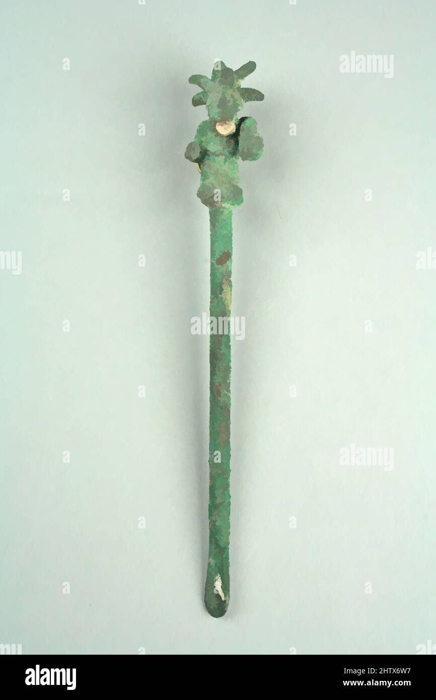 Arte ispirata da Lime Spoon, Figura, 15th–16th secolo, Perù, Inca, Rame, L. 3 5/16 poll. (8,4 cm), Metal-Implements, opere classiche modernizzate da Artotop con un tuffo di modernità. Forme, colore e valore, impatto visivo accattivante sulle emozioni artistiche attraverso la libertà delle opere d'arte in modo contemporaneo. Un messaggio senza tempo che persegue una nuova direzione selvaggiamente creativa. Artisti che si rivolgono al supporto digitale e creano l'NFT Artotop Foto Stock