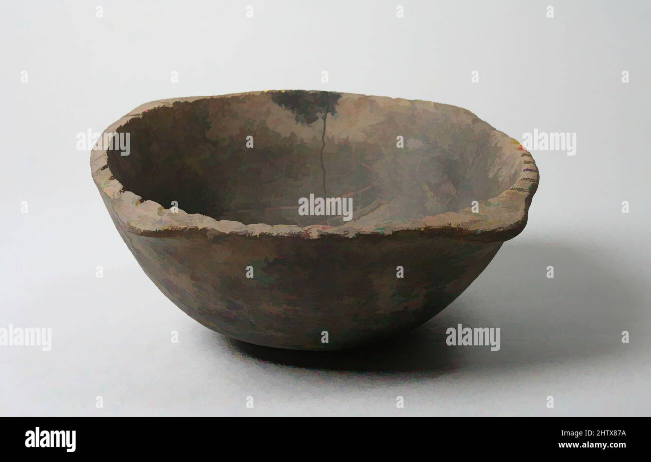 Arte ispirata da Bowl, 11th–14th secolo, Stati Uniti, Missouri, Mississippi, Ceramica, H. 2 1/2 x Diam. 6 5/8 poll. (6,4 x 16,9 cm), Ceramics-Containers, opere classiche modernizzate da Artotop con un tuffo di modernità. Forme, colore e valore, impatto visivo accattivante sulle emozioni artistiche attraverso la libertà delle opere d'arte in modo contemporaneo. Un messaggio senza tempo che persegue una nuova direzione selvaggiamente creativa. Artisti che si rivolgono al supporto digitale e creano l'NFT Artotop Foto Stock