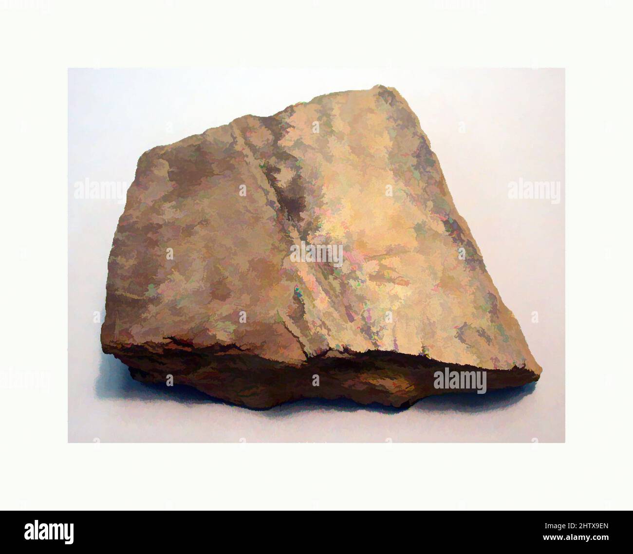 Arte ispirata da Sherd, Sasanian, ca. 3rd–7th secolo d.C., dalla Mesopotamia, Ctesifone, Sasaniano, Ceramica, 3 7/16 x 3 1/16 poll. (8,7 x 7,7 x 2,3 cm), vasi-ceramica, opere classiche modernizzate da Artotop con un tuffo di modernità. Forme, colore e valore, impatto visivo accattivante sulle emozioni artistiche attraverso la libertà delle opere d'arte in modo contemporaneo. Un messaggio senza tempo che persegue una nuova direzione selvaggiamente creativa. Artisti che si rivolgono al supporto digitale e creano l'NFT Artotop Foto Stock