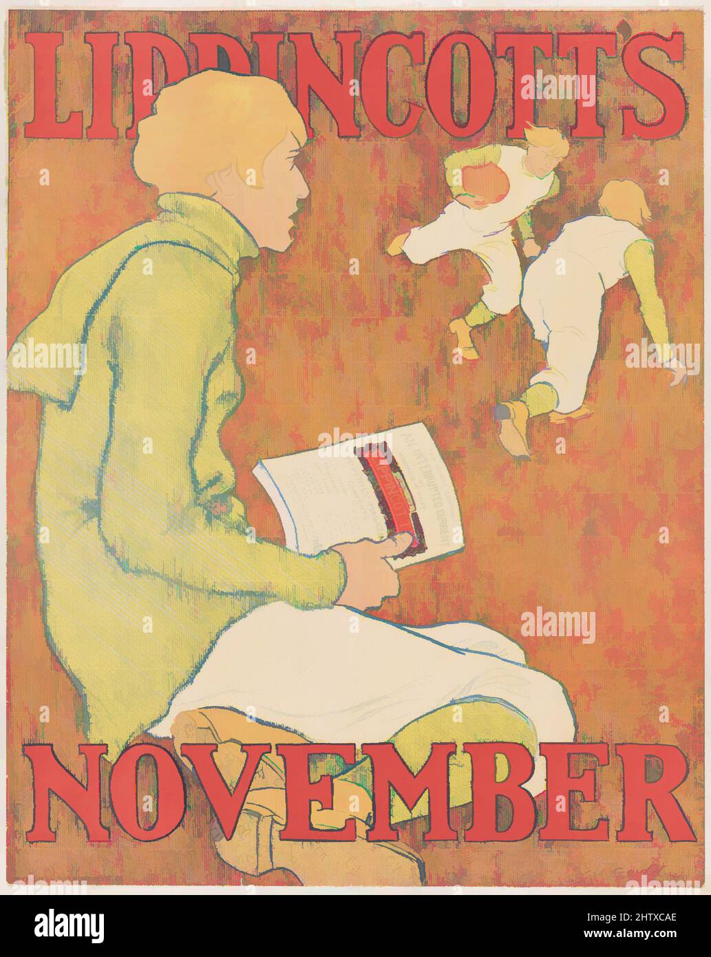 Art Inspired by Lippincott's: November, 1896, Litograph, Sheet: 16 9/16 x 13 1/8 in. (42 x 33,3 cm), Joseph J. Gould, Jr. (Americano, 1880–1935, opere classiche modernizzate da Artotop con un tuffo di modernità. Forme, colore e valore, impatto visivo accattivante sulle emozioni artistiche attraverso la libertà delle opere d'arte in modo contemporaneo. Un messaggio senza tempo che persegue una nuova direzione selvaggiamente creativa. Artisti che si rivolgono al supporto digitale e creano l'NFT Artotop Foto Stock