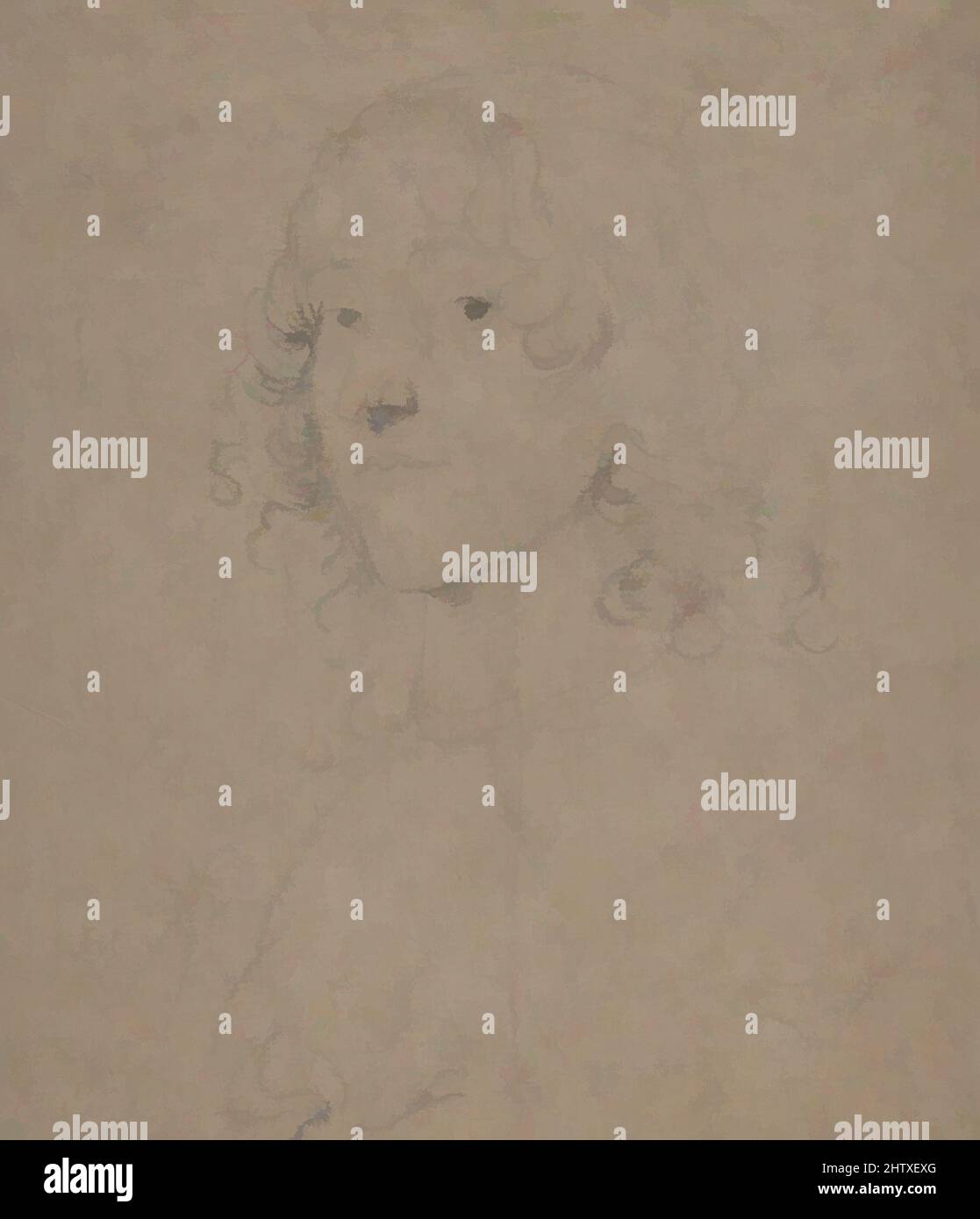 Art Inspired by Portrait Study, 1635–41, gesso nero, foglio: 9 7/8 x 8 3/16 poll. (25,1 x 20,8 cm), disegni, Anthony van Dyck (Fiammingo, Anversa 1599–1641 Londra, opere classiche modernizzate da Artotop con un tocco di modernità. Forme, colore e valore, impatto visivo accattivante sulle emozioni artistiche attraverso la libertà delle opere d'arte in modo contemporaneo. Un messaggio senza tempo che persegue una nuova direzione selvaggiamente creativa. Artisti che si rivolgono al supporto digitale e creano l'NFT Artotop Foto Stock