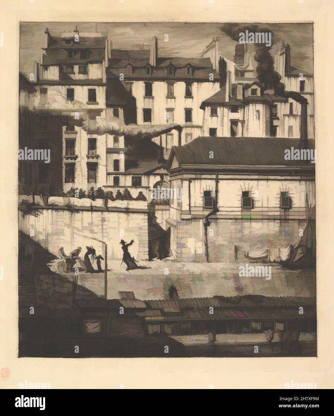 Arte ispirata al Morgue, 1854, acquaforte e punto secco, terzo stato di sette, stampe, Charles Meryon (francese, 1821–1868, opere classiche modernizzate da Artotop con un tuffo di modernità. Forme, colore e valore, impatto visivo accattivante sulle emozioni artistiche attraverso la libertà delle opere d'arte in modo contemporaneo. Un messaggio senza tempo che persegue una nuova direzione selvaggiamente creativa. Artisti che si rivolgono al supporto digitale e creano l'NFT Artotop Foto Stock