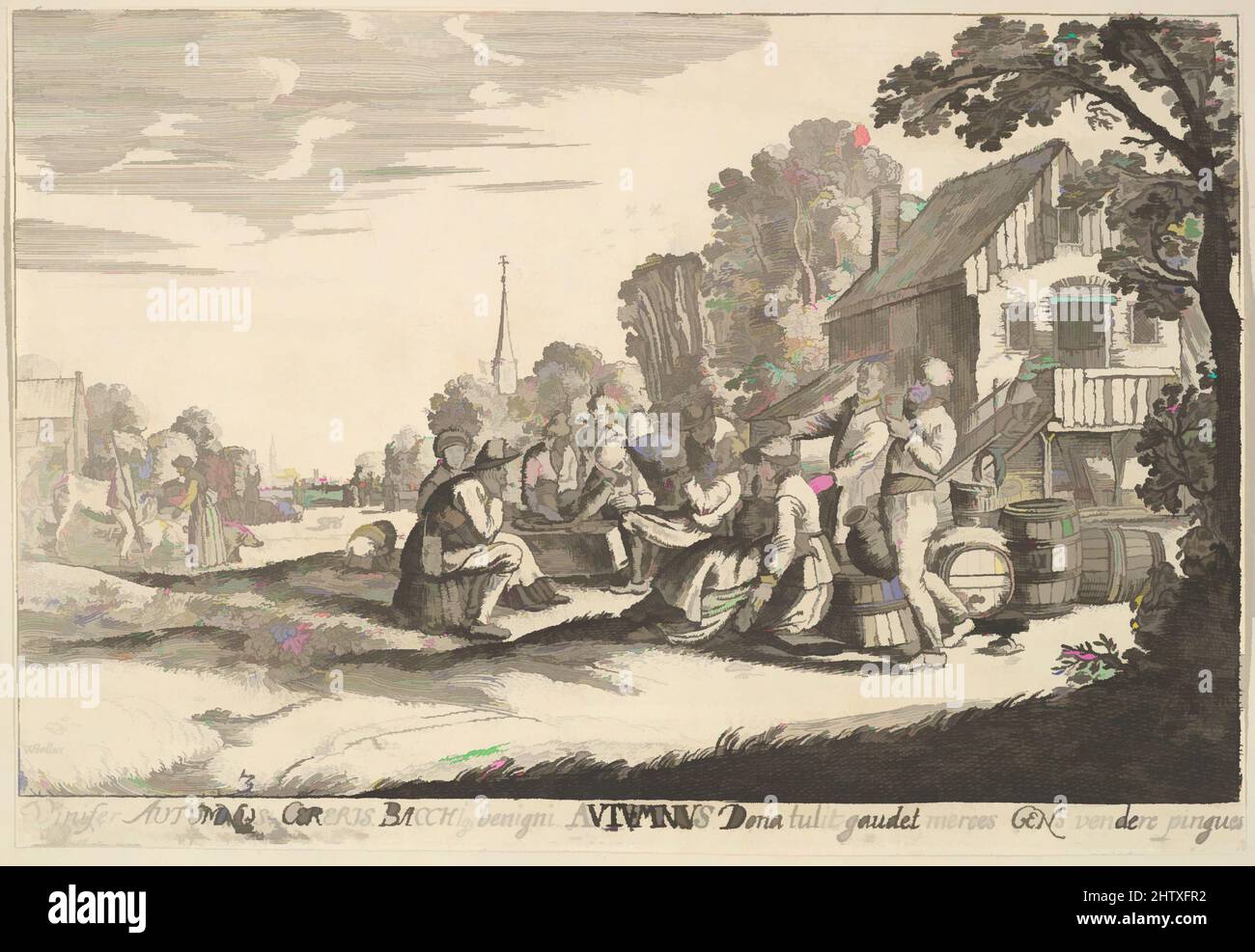 Arte ispirata dall'autunno 1629, incisione; terzo stato di tre, stampe, dopo Jan van de Velde II (olandese, Rotterdam o Delft ca. 1593–1641 Enkhuizen, opere classiche modernizzate da Artotop con un tocco di modernità. Forme, colore e valore, impatto visivo accattivante sulle emozioni artistiche attraverso la libertà delle opere d'arte in modo contemporaneo. Un messaggio senza tempo che persegue una nuova direzione selvaggiamente creativa. Artisti che si rivolgono al supporto digitale e creano l'NFT Artotop Foto Stock