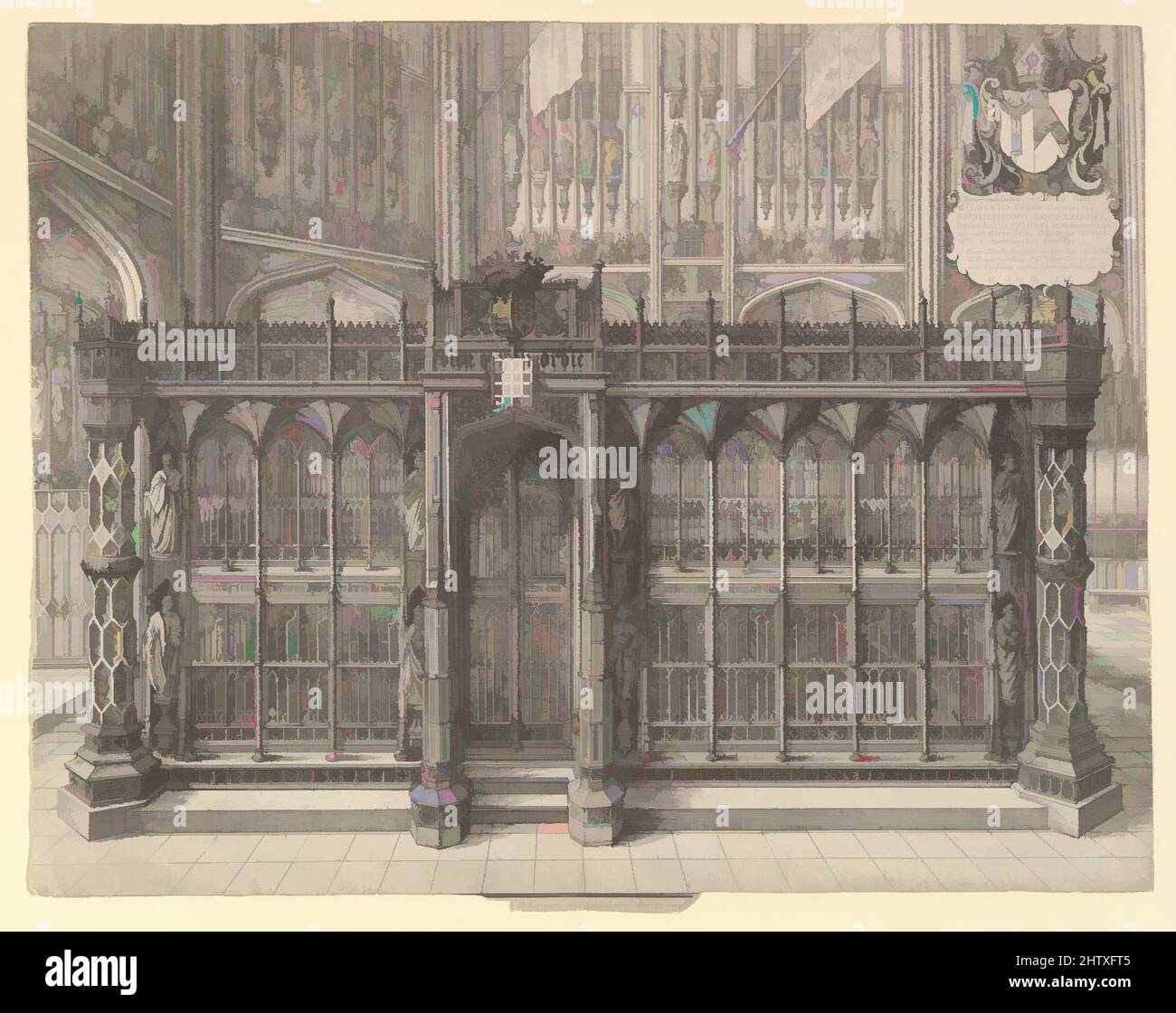 Arte ispirata dalla Tomba di Enrico VII, 1665, incisione; primo stato di tre, foglio: 11 3/16 x 14 1/16 pollici (28,4 x 35,7 cm), stampe, Venceslao Hollar (Bohemian, Praga 1607–1677 Londra, opere classiche modernizzate da Artotop con un tuffo di modernità. Forme, colore e valore, impatto visivo accattivante sulle emozioni artistiche attraverso la libertà delle opere d'arte in modo contemporaneo. Un messaggio senza tempo che persegue una nuova direzione selvaggiamente creativa. Artisti che si rivolgono al supporto digitale e creano l'NFT Artotop Foto Stock