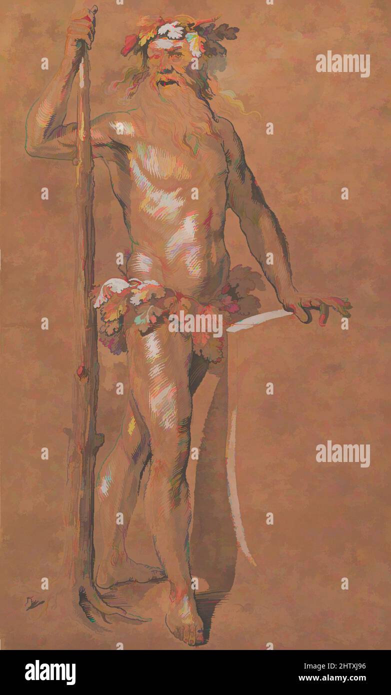 Arte ispirata al Wild Man, 1649, penna e inchiostro bianco e nero, pennello e lavaggio marrone, intensificato con gouache bianco, su tracce di grafite., foglio: 15 13/16 x 9 1/2 pollici. (40,1 x 24,1 cm), disegni, Conrad Meyer (Svizzero, Zürich 1618–1689 Zürich, opere classiche modernizzate da Artotop con un tuffo di modernità. Forme, colore e valore, impatto visivo accattivante sulle emozioni artistiche attraverso la libertà delle opere d'arte in modo contemporaneo. Un messaggio senza tempo che persegue una nuova direzione selvaggiamente creativa. Artisti che si rivolgono al supporto digitale e creano l'NFT Artotop Foto Stock