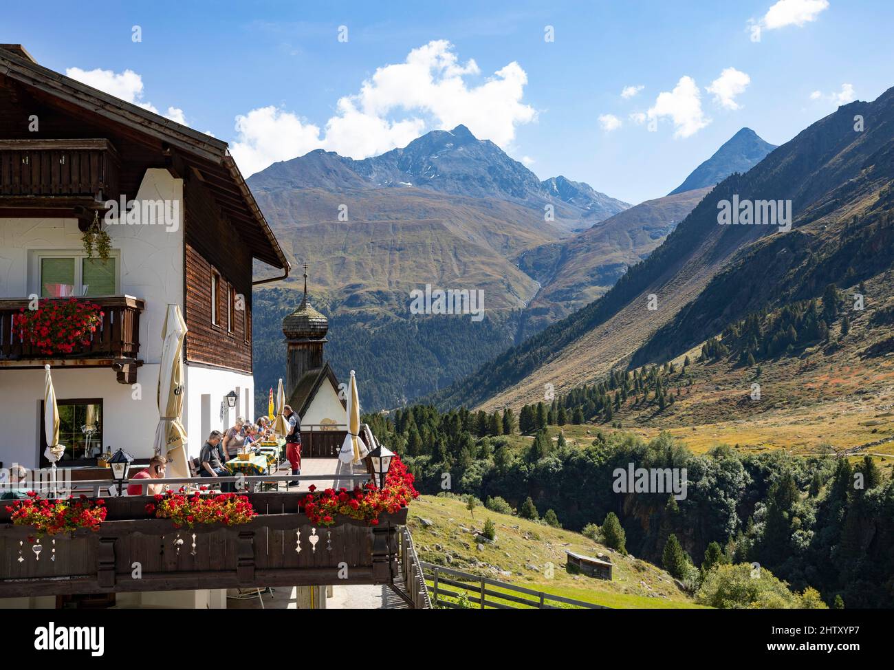 Rofenhoefe nella valle di Rofen, Vent, Val Venter, comune di Soelden, Alpi Oetztal, Tirolo, Austria Foto Stock