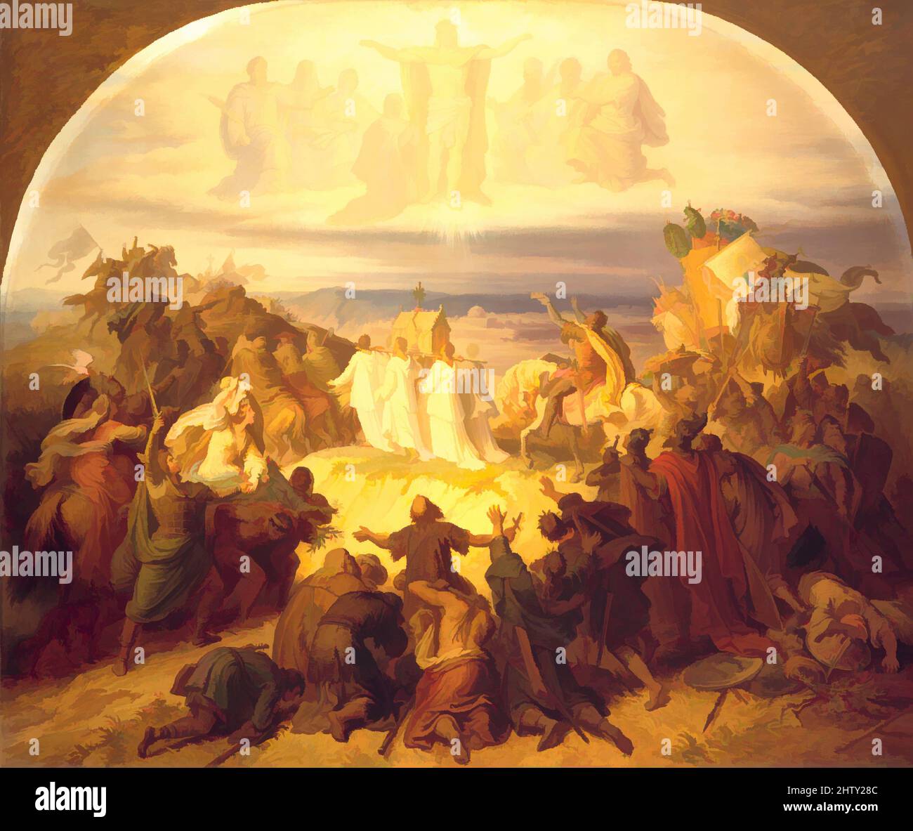 Arte ispirata ai Crociati prima di Gerusalemme, olio su tela, 61 5/8 x 74 1/2 poll. (156,5 x 189,2 cm), dipinti, Wilhelm von Kaulbach (tedesco, Arolsen 1804–1874 Monaco, opere classiche modernizzate da Artotop con un tuffo di modernità. Forme, colore e valore, impatto visivo accattivante sulle emozioni artistiche attraverso la libertà delle opere d'arte in modo contemporaneo. Un messaggio senza tempo che persegue una nuova direzione selvaggiamente creativa. Artisti che si rivolgono al supporto digitale e creano l'NFT Artotop Foto Stock