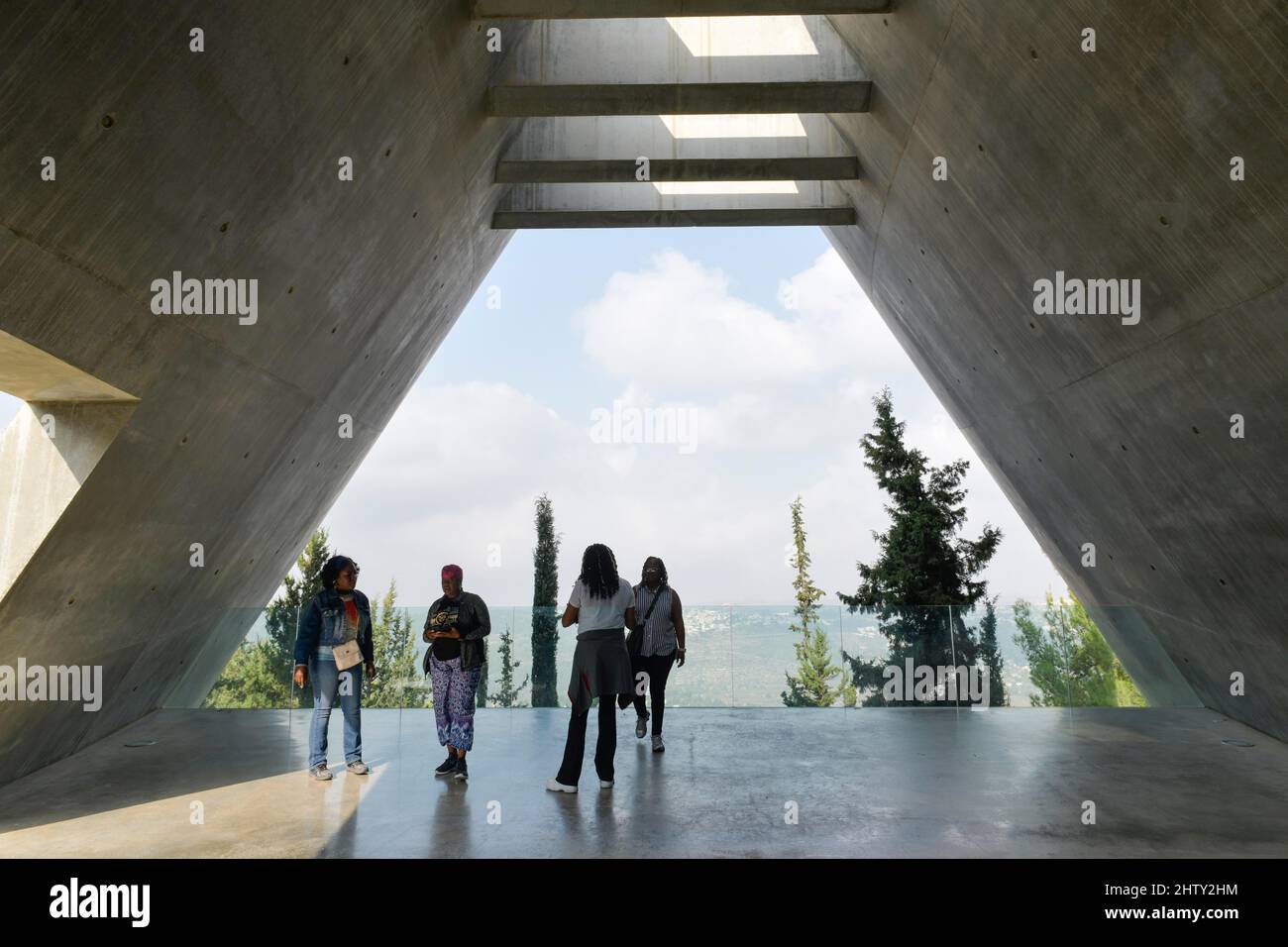 Uscita, Museo della Storia dell'Olocausto, Yad Vashem Memorial, Gerusalemme, Israele Foto Stock