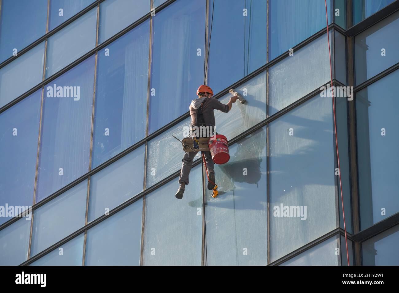 Detergente per vetri, Tel Aviv, Israele Foto Stock