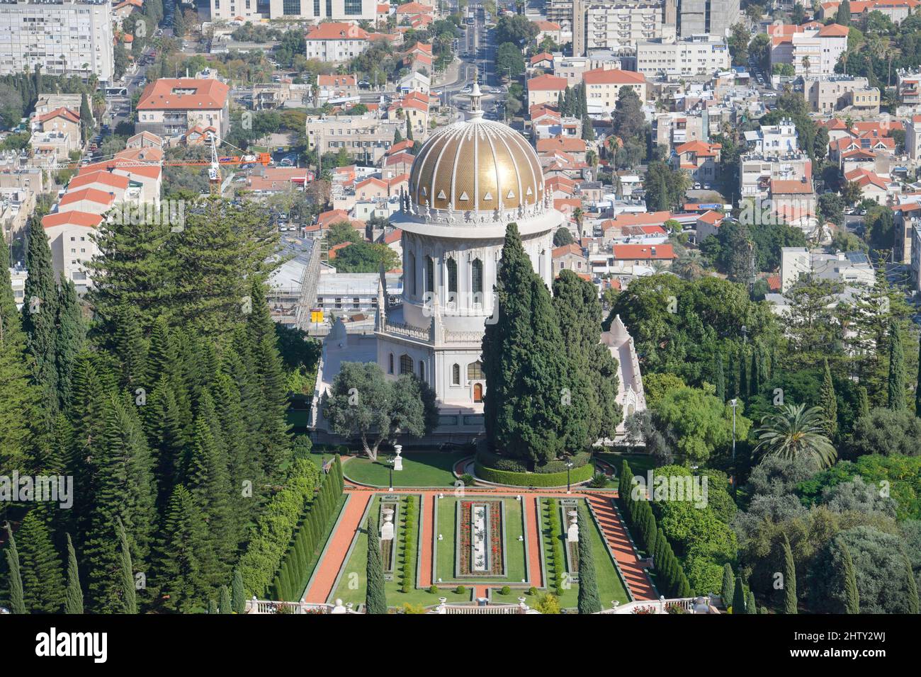 Bahai Gardens, Santuario del Bab, Haifa, Israele Foto Stock