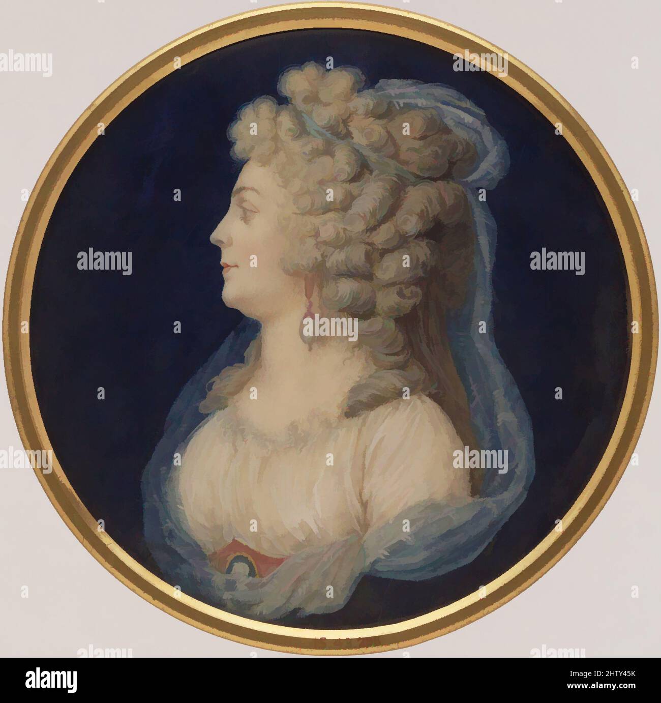 Arte ispirata a Madame Ingouf, ca. 1790, Avorio, diametro 4 1/8 poll. (105 mm), Miniatures, Vincent (francese, attivo ca. 1790, opere classiche modernizzate da Artotop con un tuffo di modernità. Forme, colore e valore, impatto visivo accattivante sulle emozioni artistiche attraverso la libertà delle opere d'arte in modo contemporaneo. Un messaggio senza tempo che persegue una nuova direzione selvaggiamente creativa. Artisti che si rivolgono al supporto digitale e creano l'NFT Artotop Foto Stock