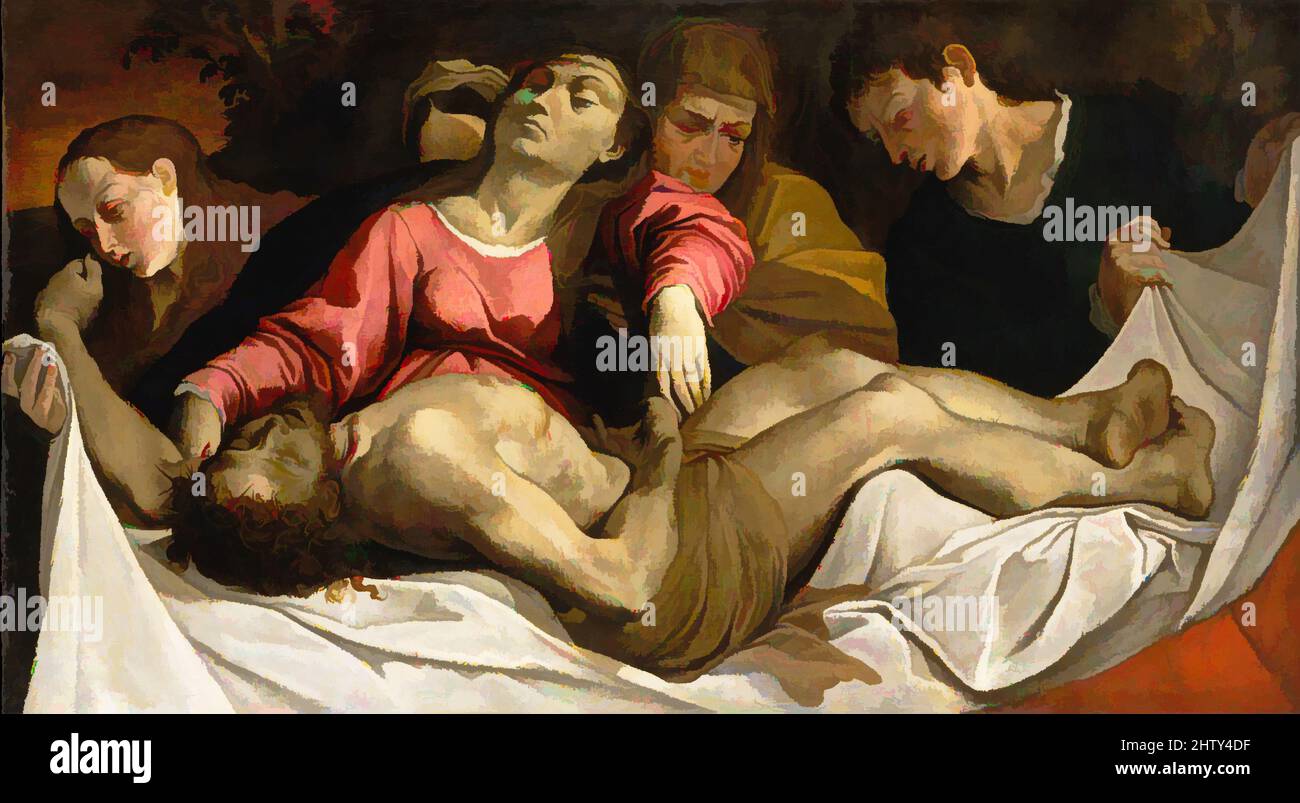 Arte ispirata alla lampada, ca. 1582, olio su tela, 37 1/2 x 68 poll. (95,3 x 172,7 cm), dipinti, Ludovico Carracci (Bologna 1555–1619 Bologna), questo stupefacente dipinto apparteneva ad Alessandro Tanari, tesoriere pontificio di Bologna. Al momento della sua morte possedeva undici opere classiche modernizzate da Artotop con un tuffo di modernità. Forme, colore e valore, impatto visivo accattivante sulle emozioni artistiche attraverso la libertà delle opere d'arte in modo contemporaneo. Un messaggio senza tempo che persegue una nuova direzione selvaggiamente creativa. Artisti che si rivolgono al supporto digitale e creano l'NFT Artotop Foto Stock