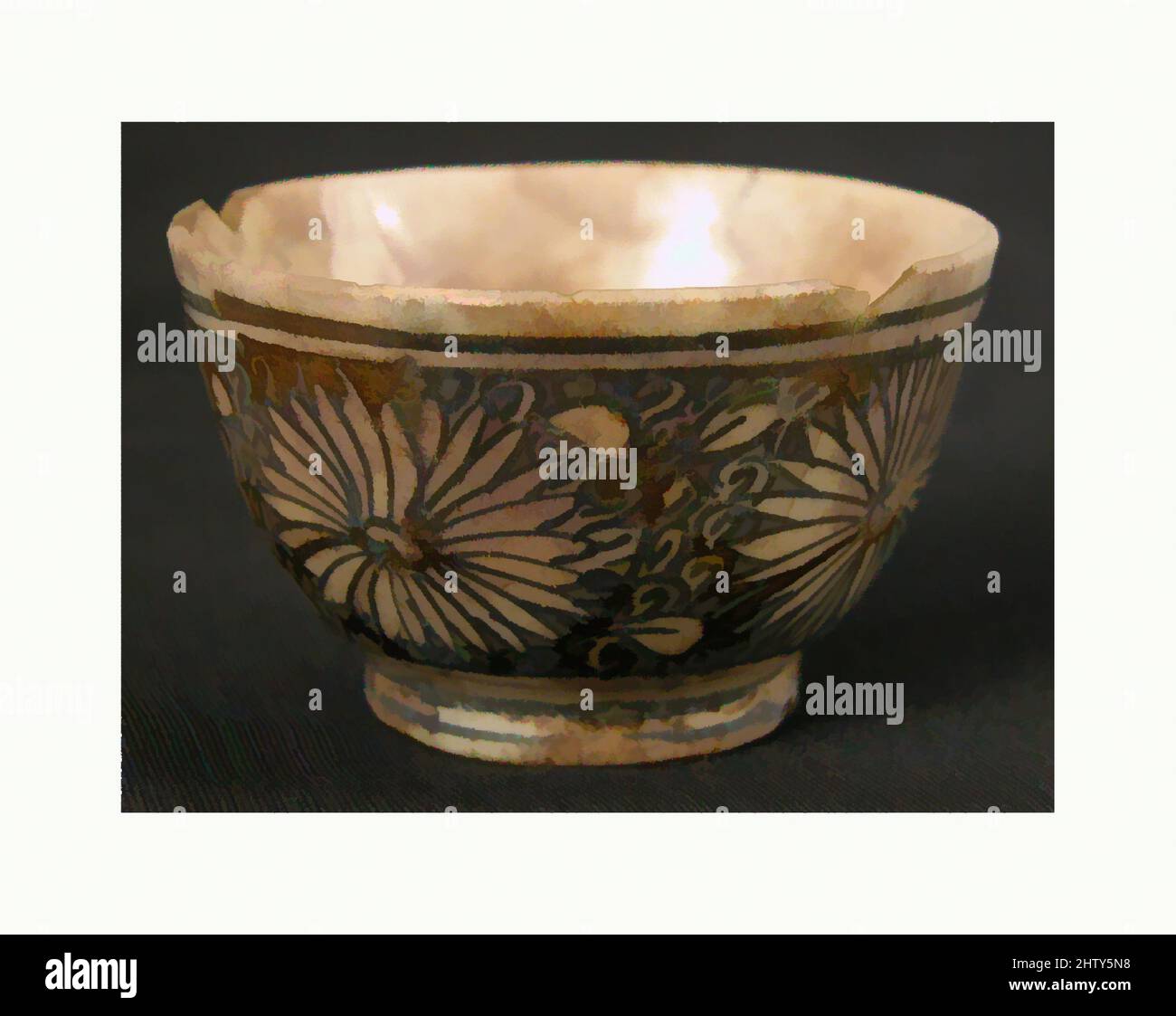 Arte ispirata a Cup, 18th secolo, attribuita all'Iran, Stonepaste; dipinta e smaltata, Diam. 2 1/4 poll. (5,7 cm), Ceramica, opere classiche modernizzate da Artotop con un tuffo di modernità. Forme, colore e valore, impatto visivo accattivante sulle emozioni artistiche attraverso la libertà delle opere d'arte in modo contemporaneo. Un messaggio senza tempo che persegue una nuova direzione selvaggiamente creativa. Artisti che si rivolgono al supporto digitale e creano l'NFT Artotop Foto Stock
