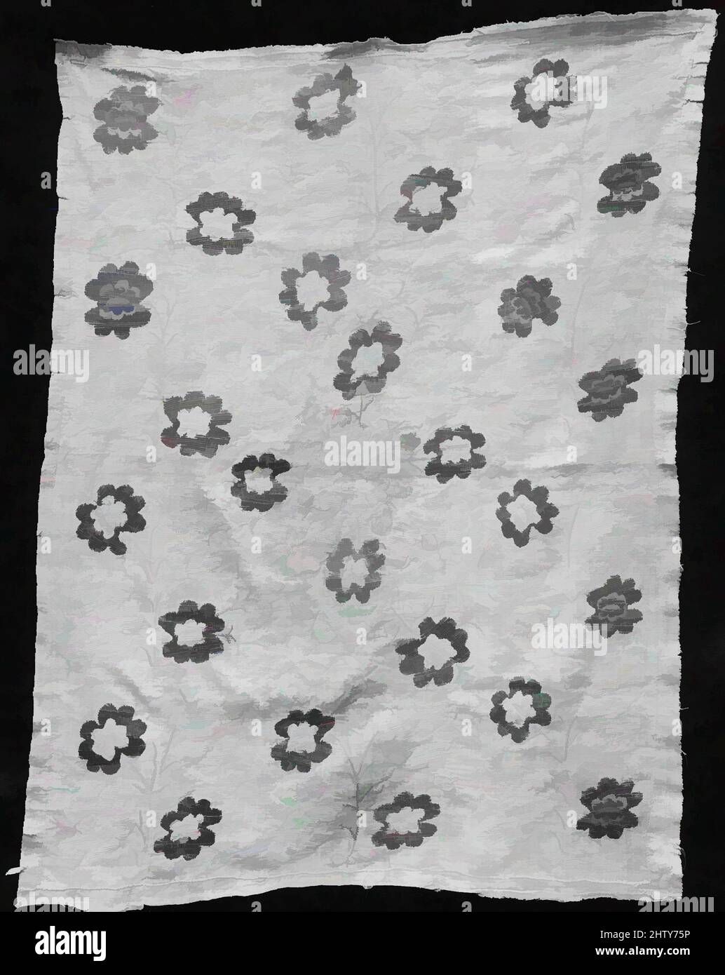 Arte ispirata da Hanging, 18th secolo, attribuita all'attuale Uzbekistan, Bukhara, cotone, seta; ricamato, H. 50 poll. (127 cm), tessuti ricamati, opere classiche modernizzate da Artotop con un tuffo di modernità. Forme, colore e valore, impatto visivo accattivante sulle emozioni artistiche attraverso la libertà delle opere d'arte in modo contemporaneo. Un messaggio senza tempo che persegue una nuova direzione selvaggiamente creativa. Artisti che si rivolgono al supporto digitale e creano l'NFT Artotop Foto Stock