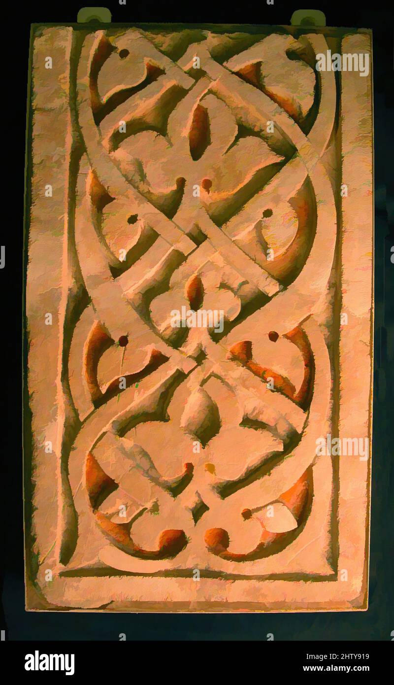 Arte ispirata da un frammento di un fregio, 11th secolo, fatto in Iran, Nishapur, Terracotta; Scolpito, dipinto, H. 18 7/8 poll. (48 cm), scultura, opere classiche modernizzate da Artotop con un tuffo di modernità. Forme, colore e valore, impatto visivo accattivante sulle emozioni artistiche attraverso la libertà delle opere d'arte in modo contemporaneo. Un messaggio senza tempo che persegue una nuova direzione selvaggiamente creativa. Artisti che si rivolgono al supporto digitale e creano l'NFT Artotop Foto Stock