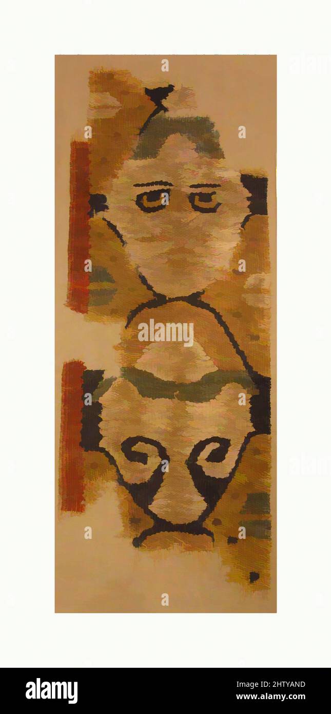 Arte ispirata da frammento, 9th–10th secolo, attribuita all'Egitto, lana, lino; Tessitura di arazzi, tessile: L. 15 1/2 poll. (39,4 cm), tessuti-tessuti, opere classiche modernizzate da Artotop con un tuffo di modernità. Forme, colore e valore, impatto visivo accattivante sulle emozioni artistiche attraverso la libertà delle opere d'arte in modo contemporaneo. Un messaggio senza tempo che persegue una nuova direzione selvaggiamente creativa. Artisti che si rivolgono al supporto digitale e creano l'NFT Artotop Foto Stock