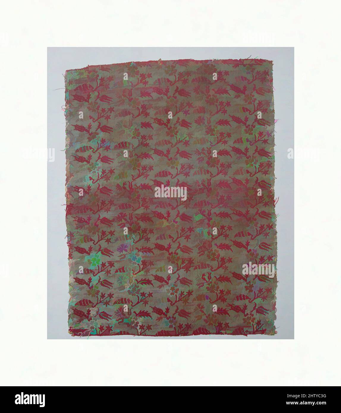 Arte ispirata da frammento, 16th–17th secolo, made in Turkey, Bursa, Silk, filettatura in metallo, 17 1/4 x 13 1/8 poll. (43,8 x 33,3 cm), tessili, opere classiche modernizzate da Artotop con un tuffo di modernità. Forme, colore e valore, impatto visivo accattivante sulle emozioni artistiche attraverso la libertà delle opere d'arte in modo contemporaneo. Un messaggio senza tempo che persegue una nuova direzione selvaggiamente creativa. Artisti che si rivolgono al supporto digitale e creano l'NFT Artotop Foto Stock