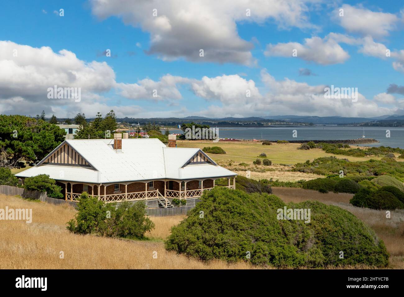Vista sull'estuario di Tamar, Tasmania, Australia Foto Stock