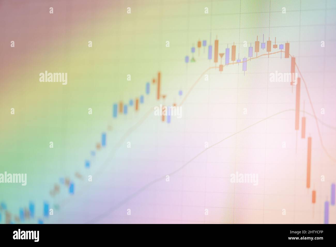 Dati finanziari su un concetto di sfondo di monitor Foto Stock