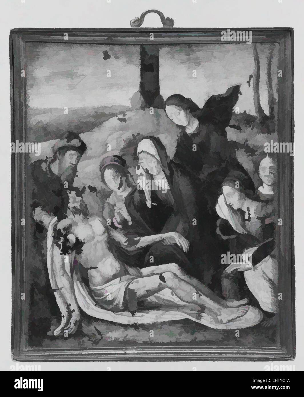 Arte ispirata alla lampada, ca. 1550, Paesi Bassi, olio su lega di rame, 5 1/4 x 4 7/16 poll. (13,4 x 11,2 cm), superficie verniciata 4 3/4 x 3 7/8 poll. (12,2 x 9,9 cm), dipinti, Netherlandh, opere classiche modernizzate da Artotop con un tocco di modernità. Forme, colore e valore, impatto visivo accattivante sulle emozioni artistiche attraverso la libertà delle opere d'arte in modo contemporaneo. Un messaggio senza tempo che persegue una nuova direzione selvaggiamente creativa. Artisti che si rivolgono al supporto digitale e creano l'NFT Artotop Foto Stock