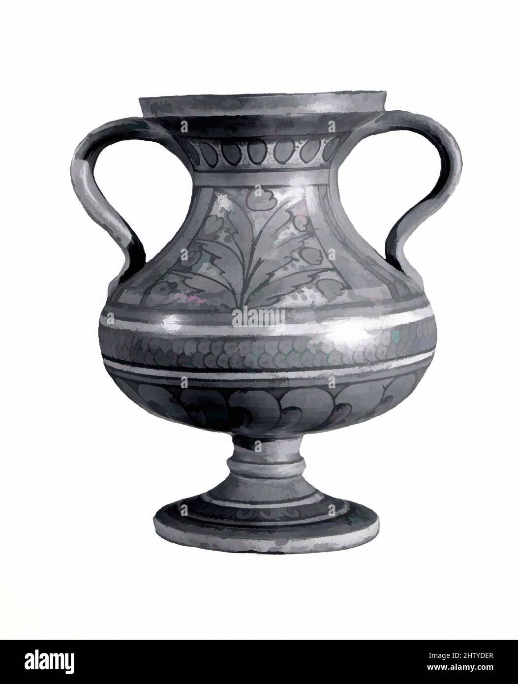 Arte ispirata da Vase (vaso), ca. 1520–30, italiano, Deruta, maiolica (terracotta stagnata), altezza: 9 1/16" (23cm), Ceramics-Pottery, opere classiche modernizzate da Artotop con un tuffo di modernità. Forme, colore e valore, impatto visivo accattivante sulle emozioni artistiche attraverso la libertà delle opere d'arte in modo contemporaneo. Un messaggio senza tempo che persegue una nuova direzione selvaggiamente creativa. Artisti che si rivolgono al supporto digitale e creano l'NFT Artotop Foto Stock