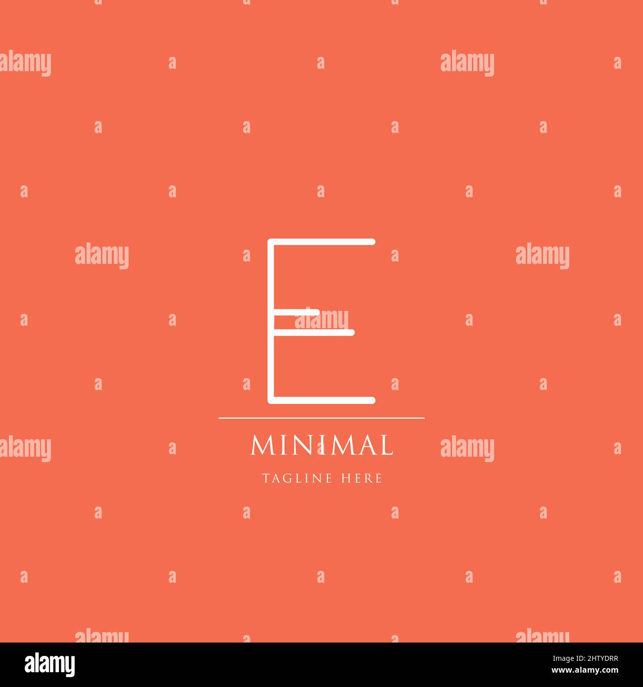 Design di logo ispiranti per le aziende a partire dalle lettere iniziali dell'icona del logo E. Illustrazione Vettoriale